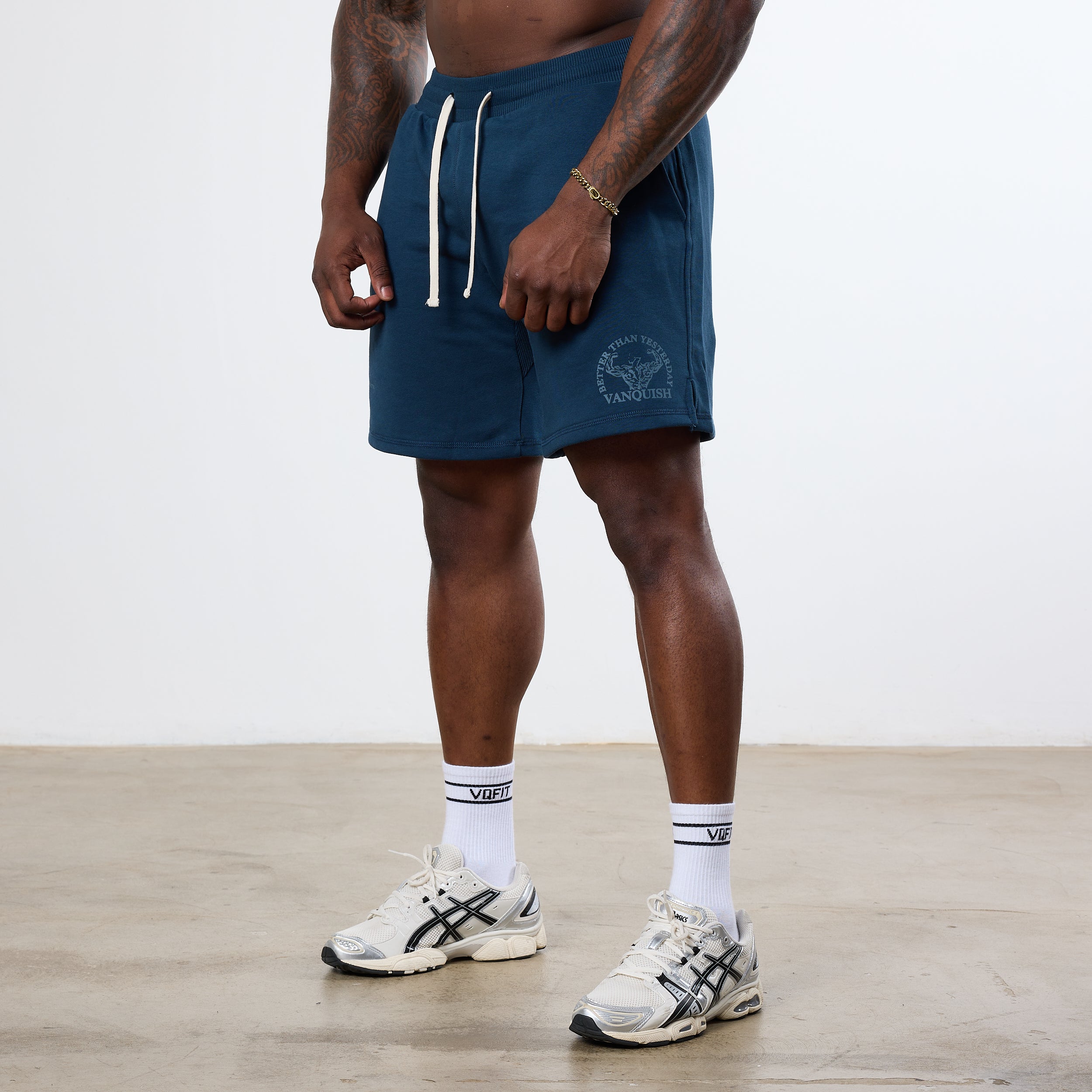 Vanquish Midnight Blue Unconquerable Strength Wide Leg Shorts