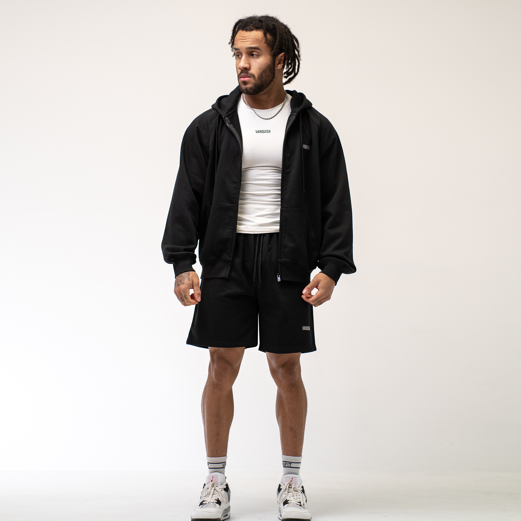 Vanquish Essential Black Oversized Heavyweight Hoodie