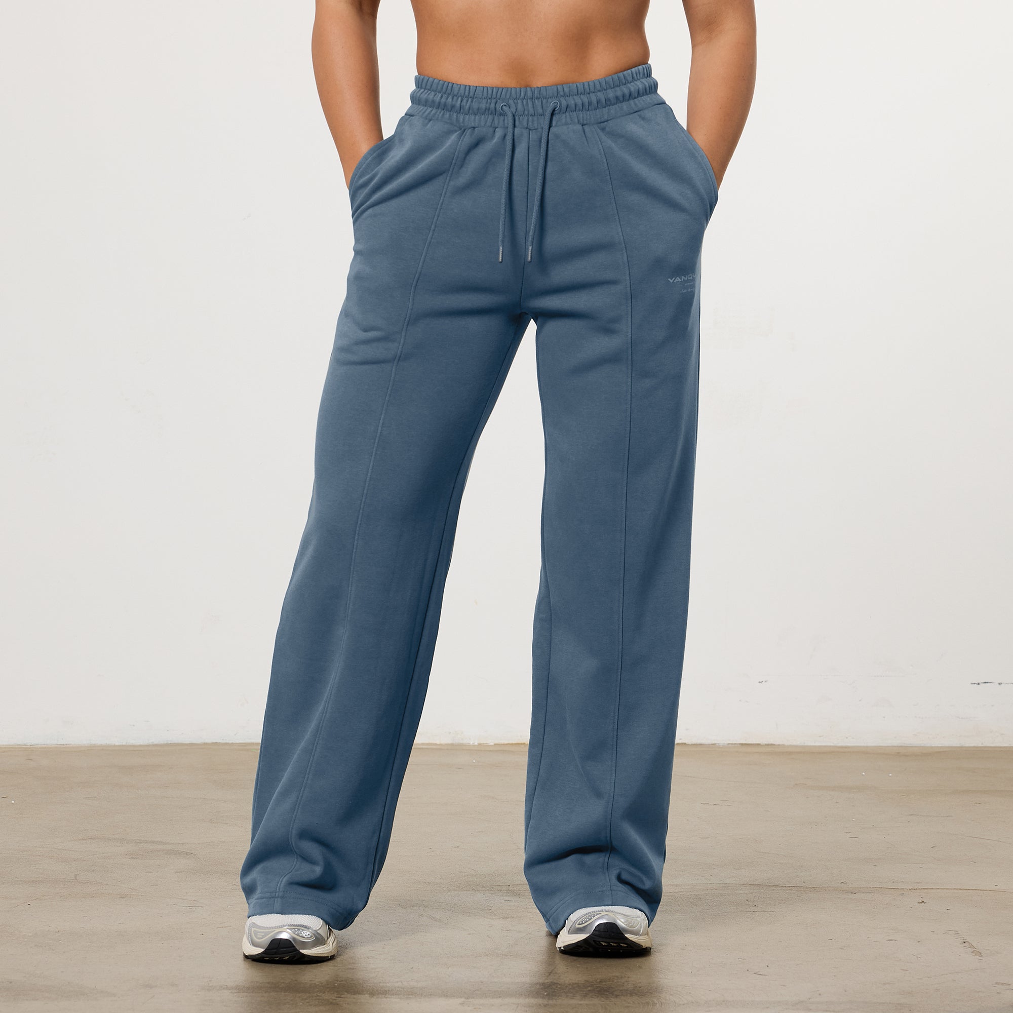 Vanquish Ladies Washed Blue Wide Leg Sweatpants