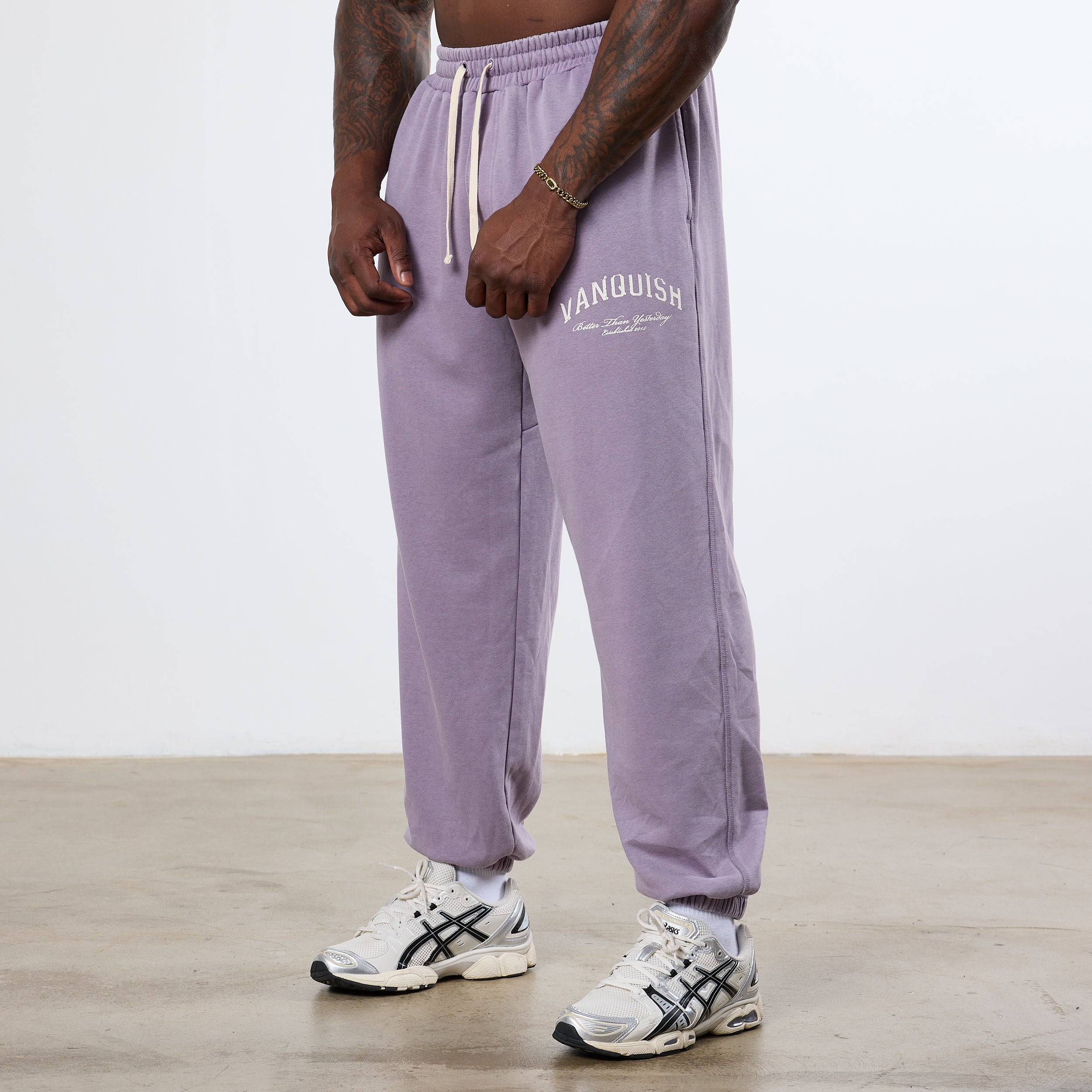 Vanquish Better Than Yesterday Washed Purple Oversized Sweatpants