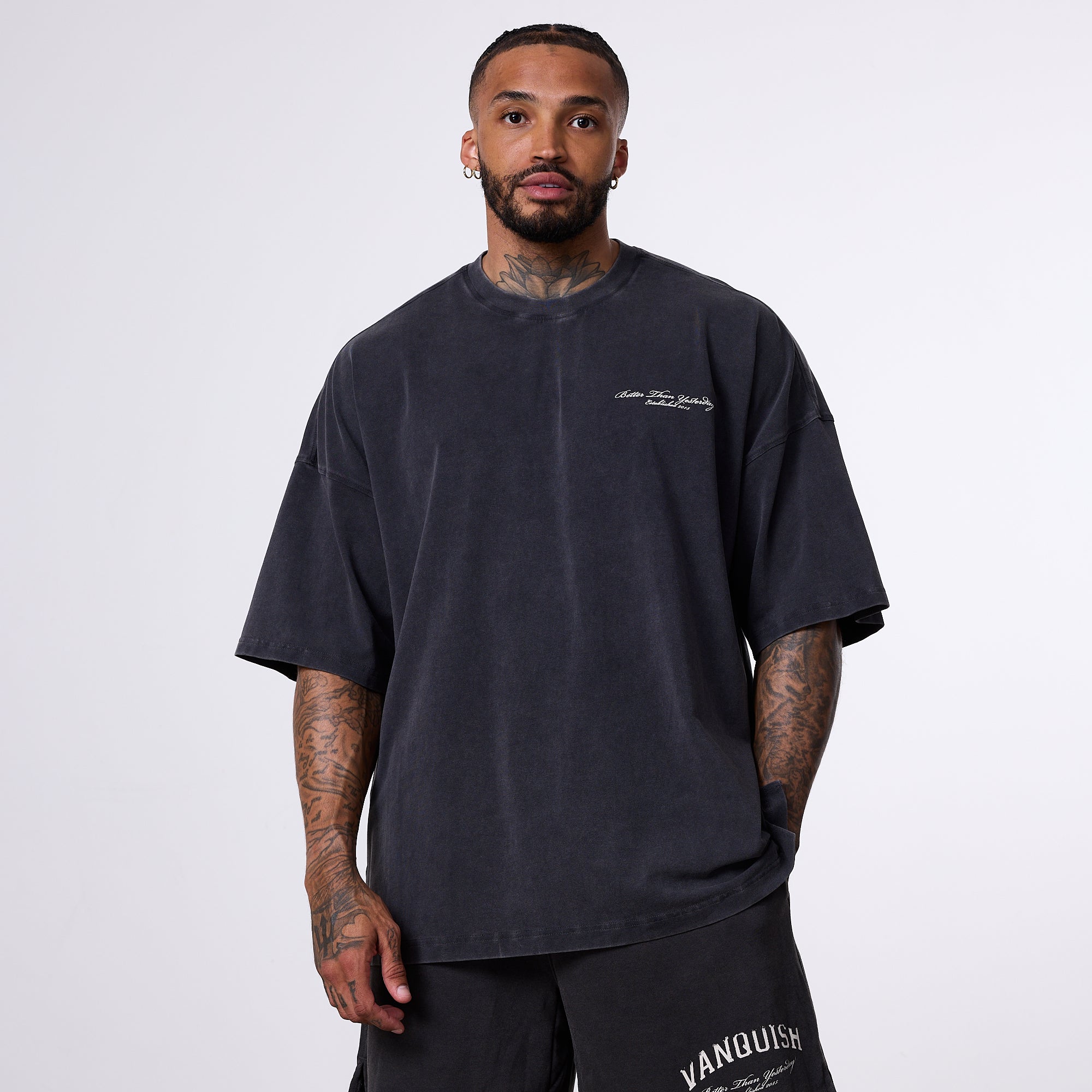 Vanquish Better Than Yesterday Washed Black Oversized T-Shirt