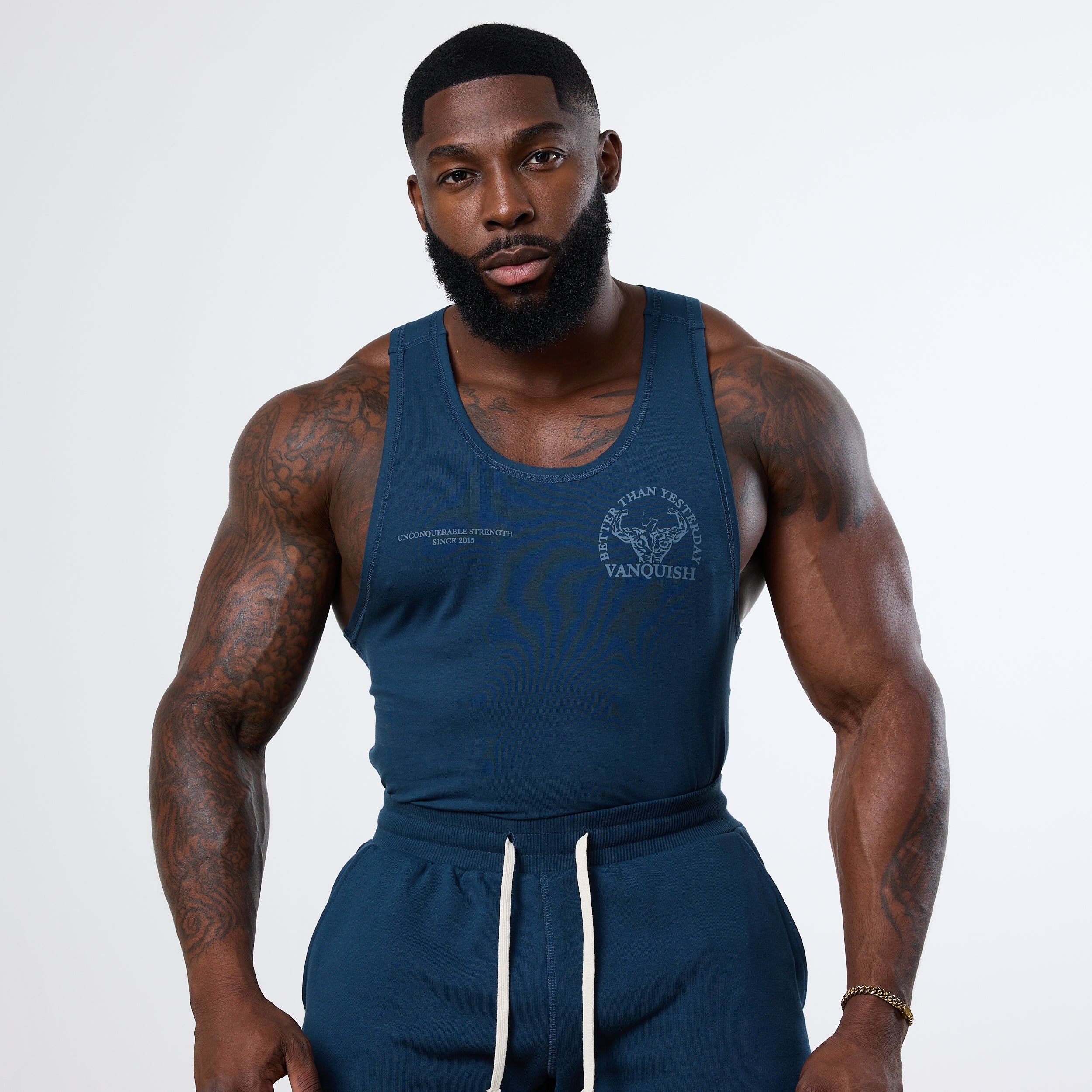 Vanquish Midnight Blue Unconquerable Strength Tank Top