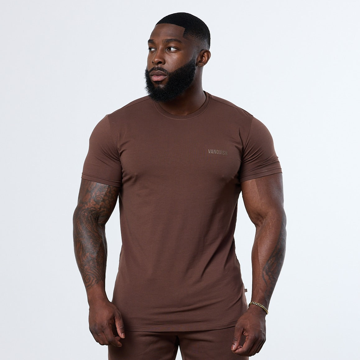 Vanquish Essential Chocolate Slim Fit Short Sleeve T Shirt