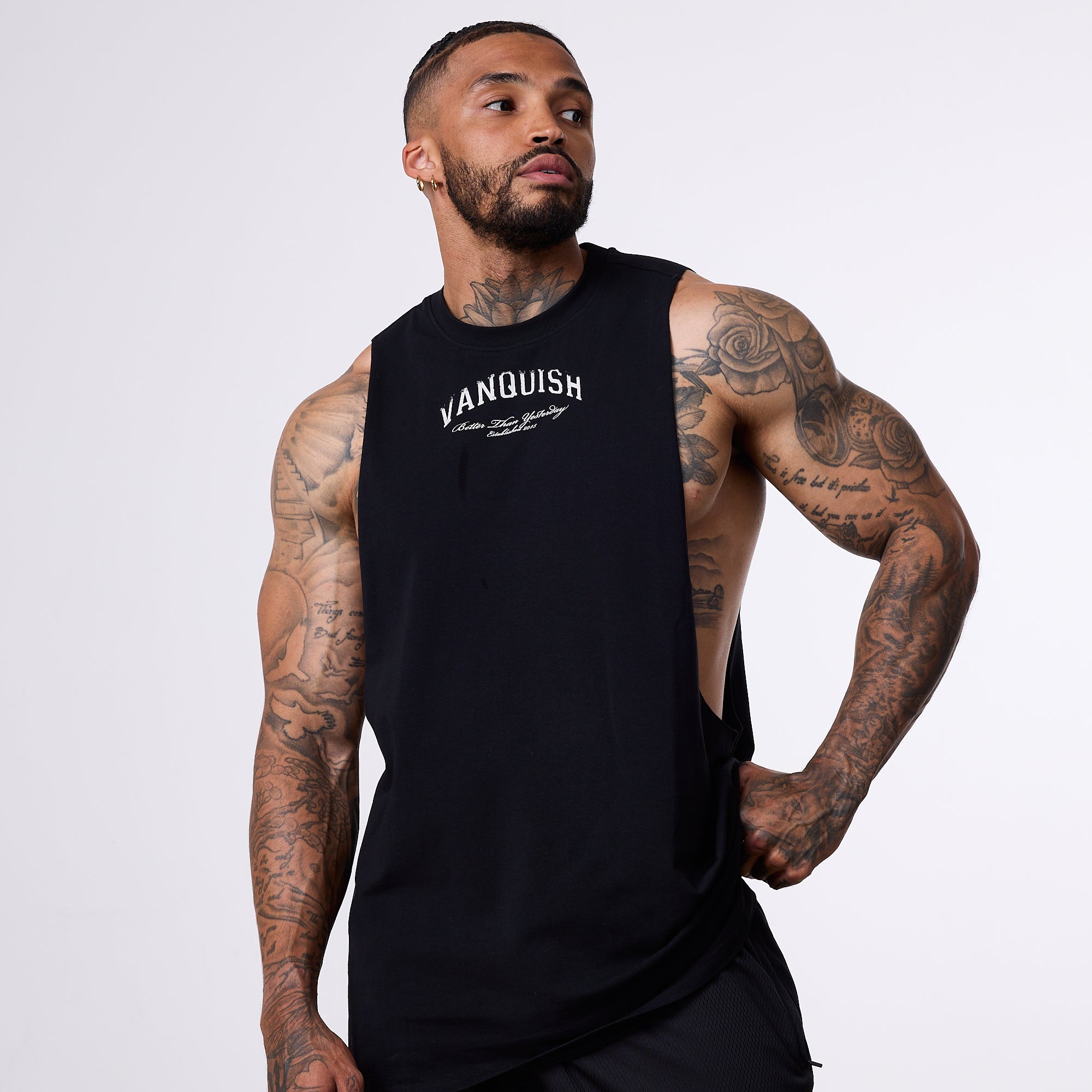 Vanquish Better Than Yesterday Black Sleeveless T-Shirt