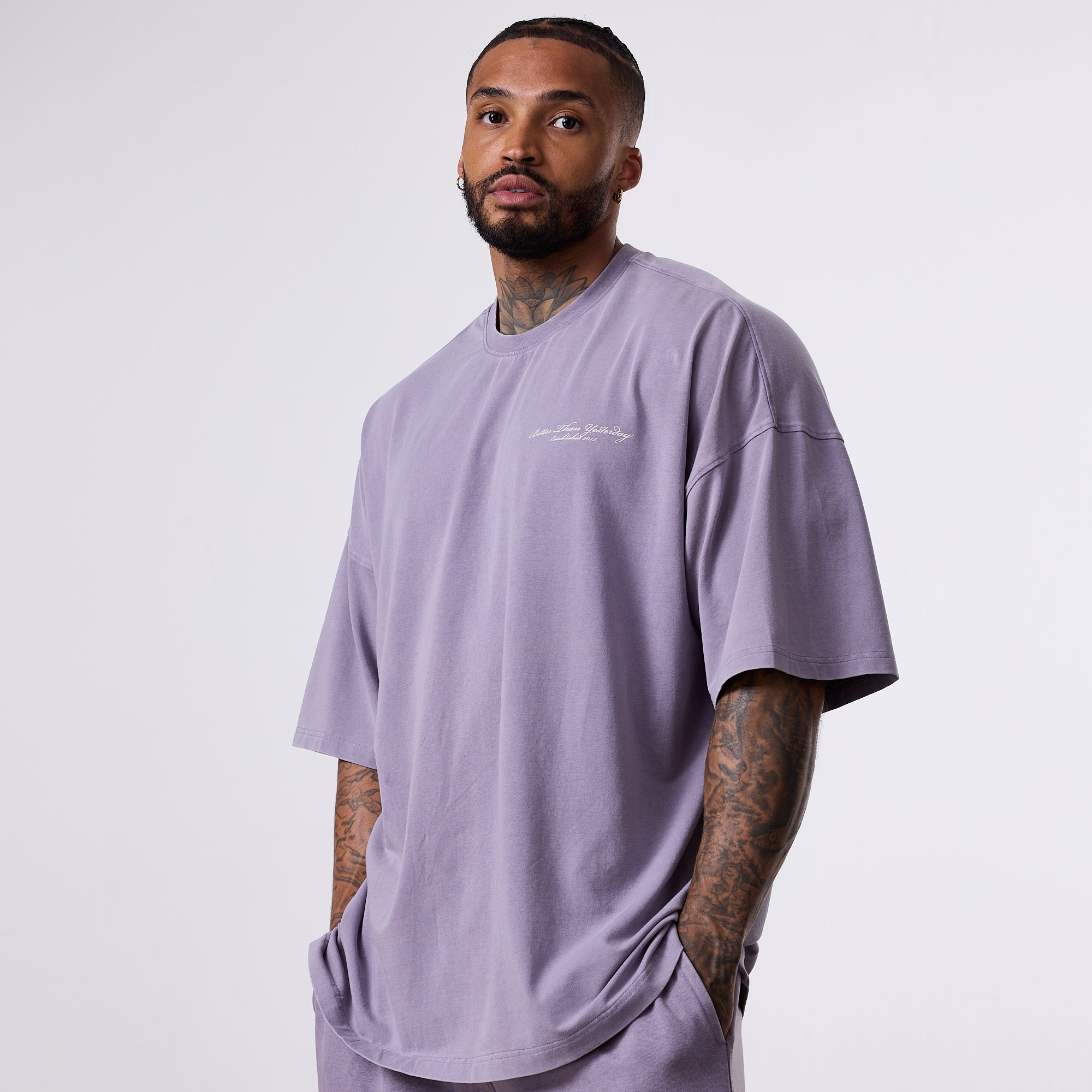 Vanquish Better Than Yesterday Washed Purple Oversized T-Shirt