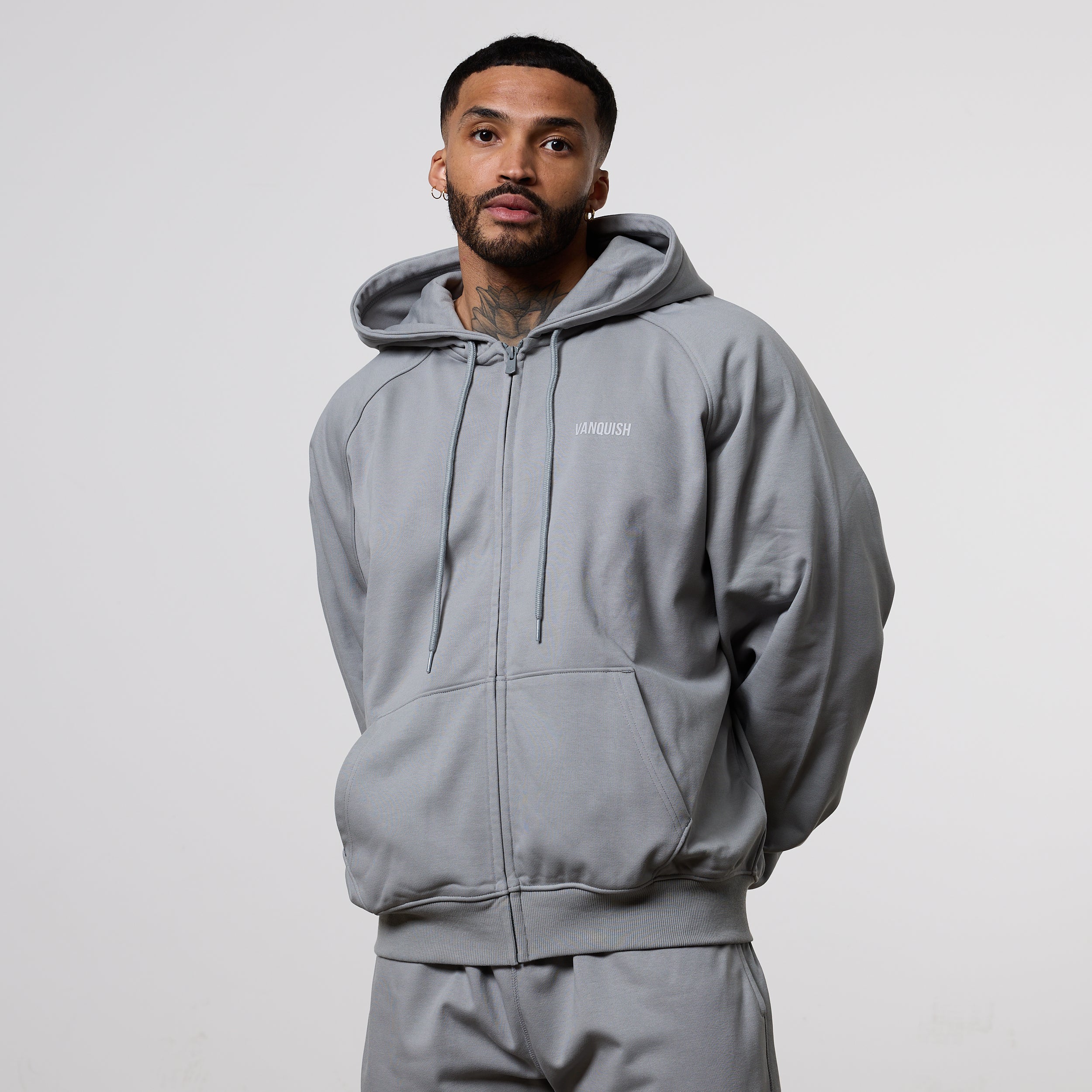 Vanquish Essential Steel Grey Oversized Heavyweight Hoodie