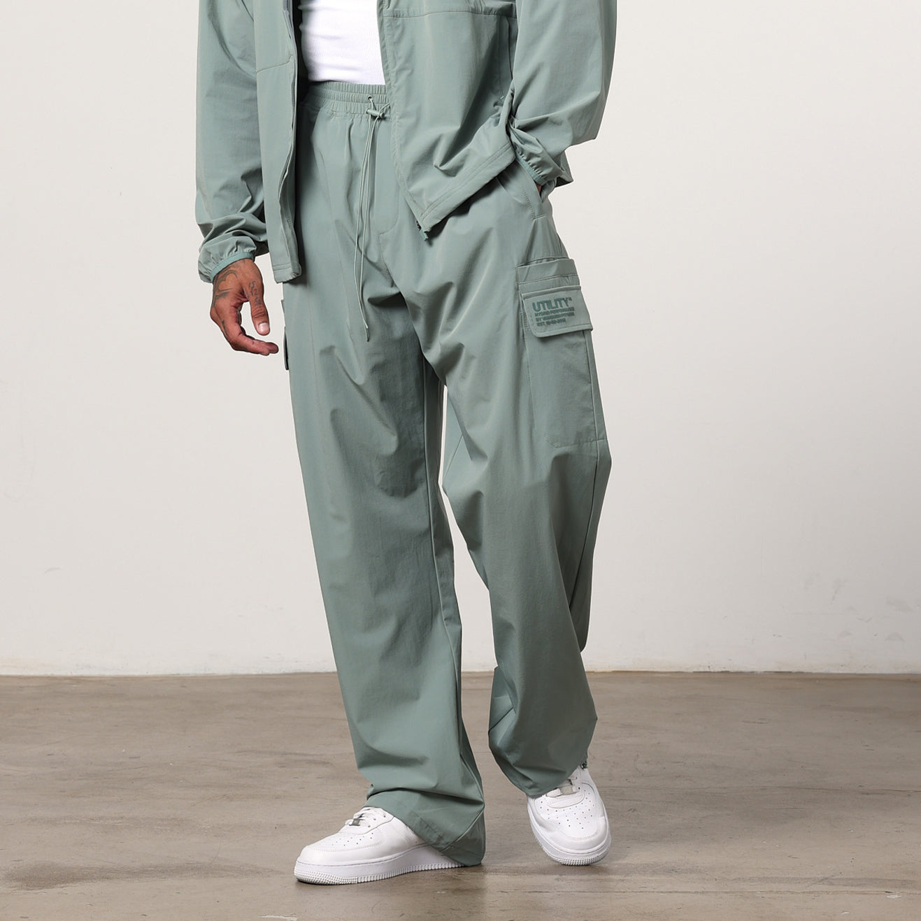 Vanquish Utility Frost Green Wide Leg Cargo Pants