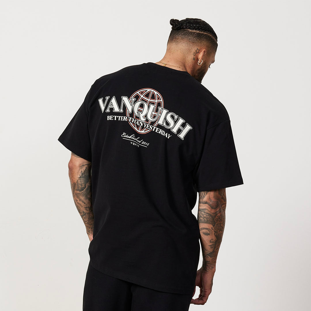 Vanquish TSP – Globales, übergroßes T-Shirt in Schwarz