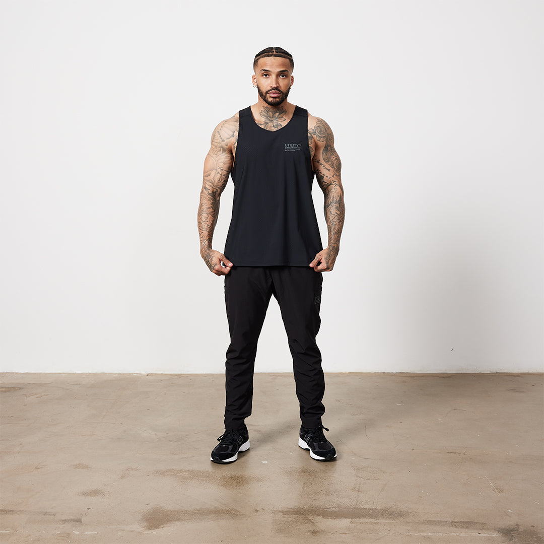 Vanquish Utility Black Tapered Performance Pants