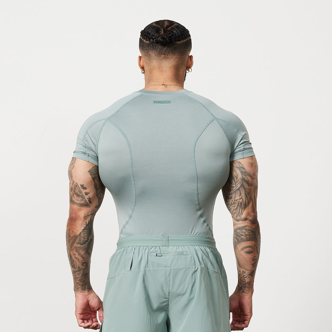 Vanquish Utility Frost Green Short Sleeve Base Layer Top