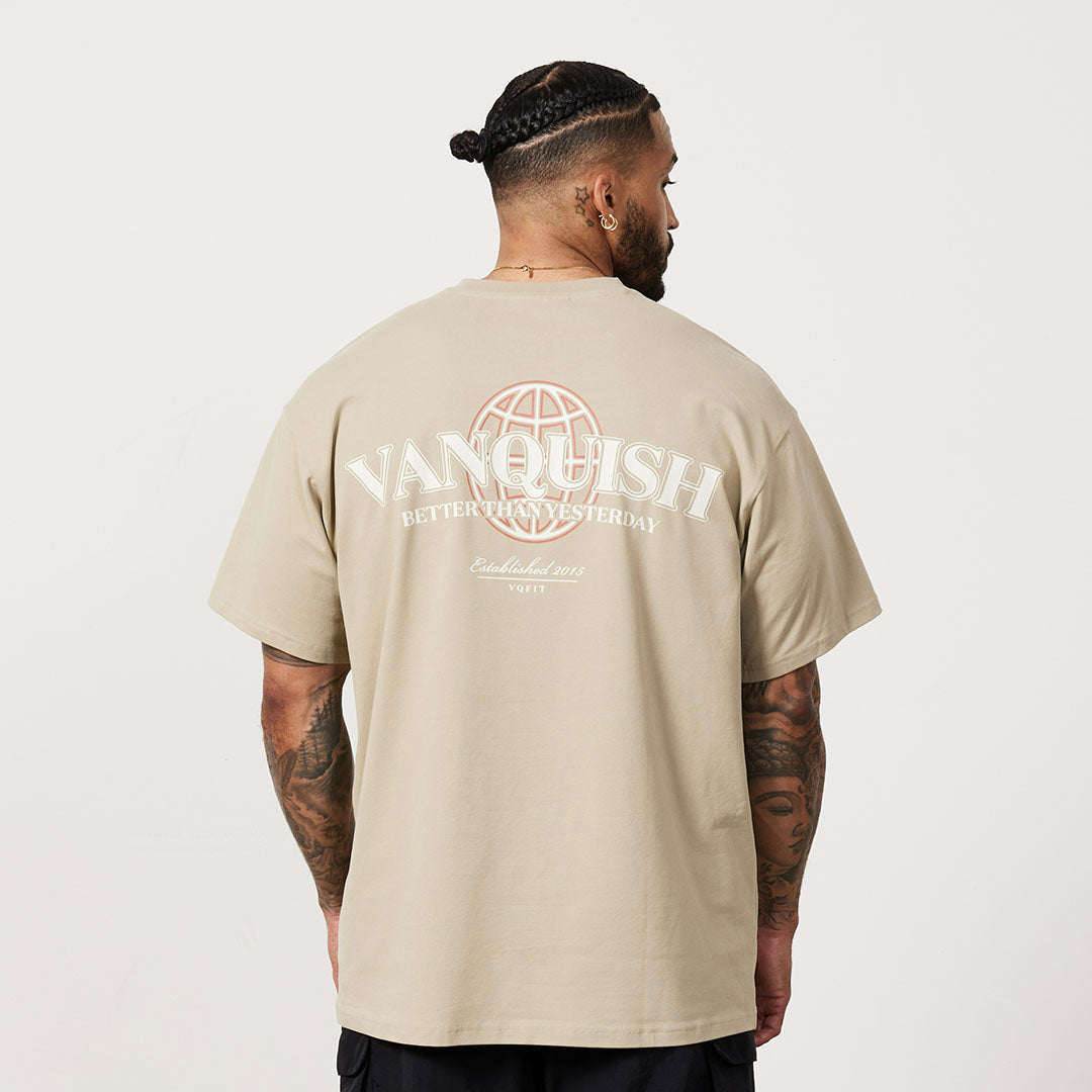Vanquish TSP – Globales, übergroßes T-Shirt in Taupe