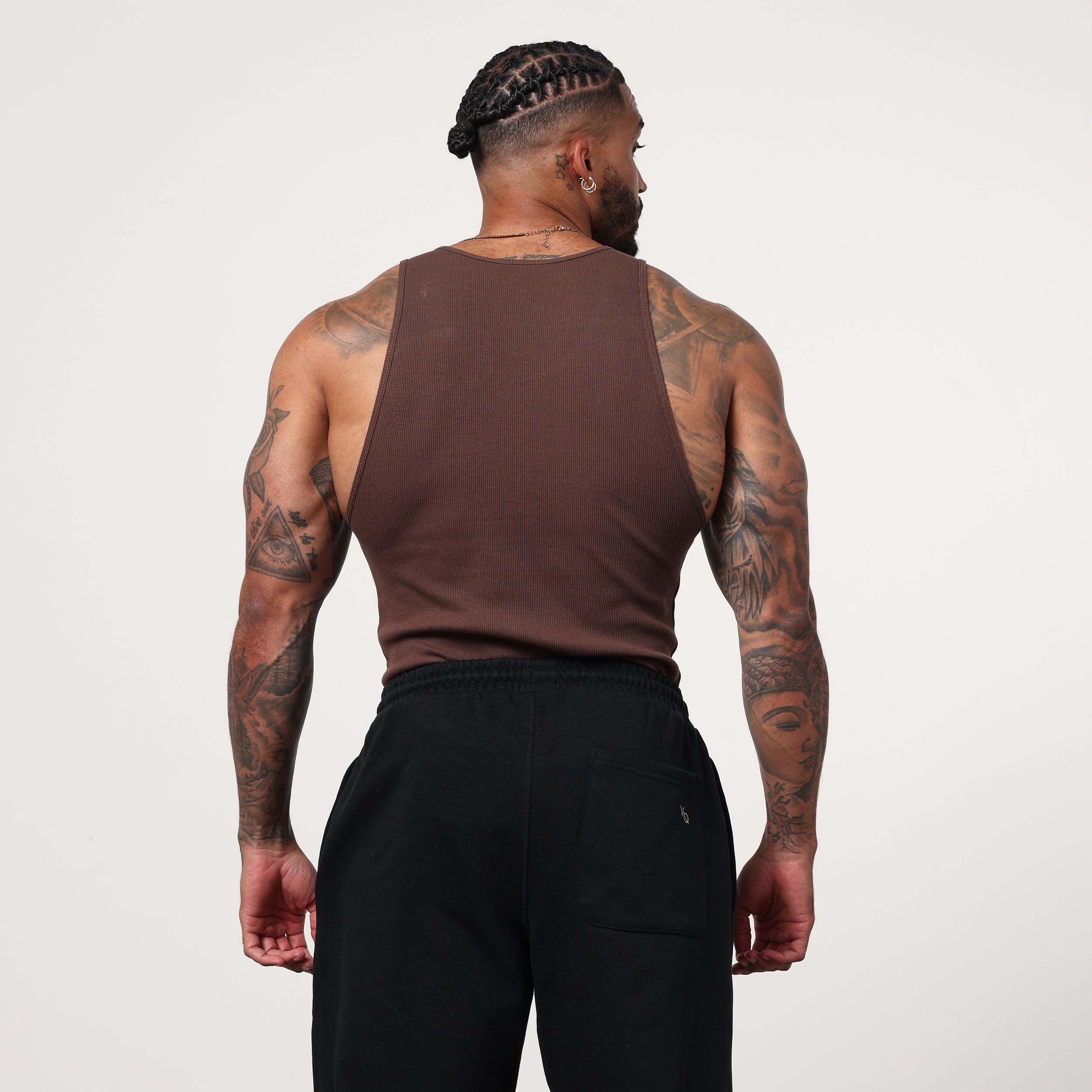 Vanquish Essential Chocolate Ribbed Tank