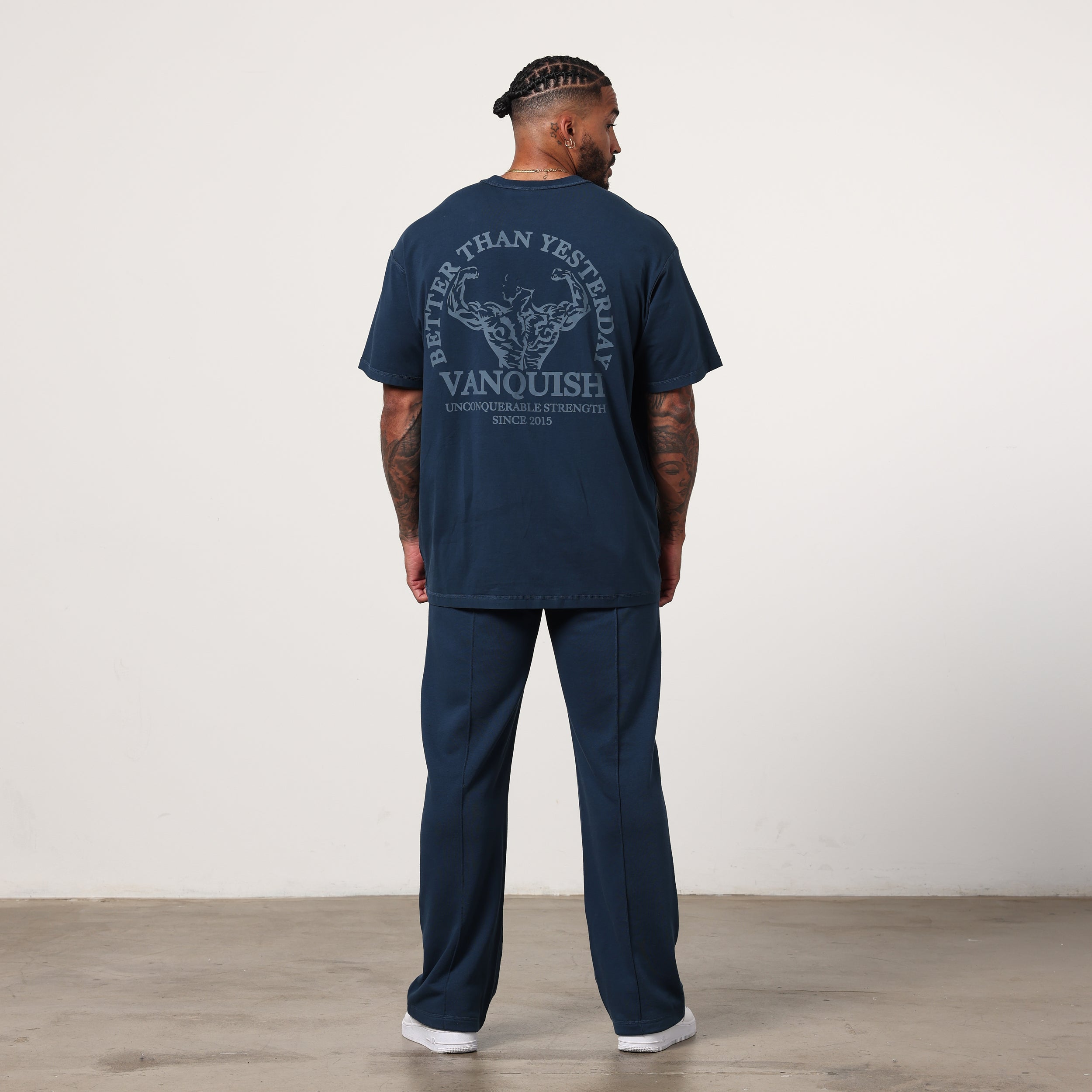 Vanquish Midnight Blue Unconquerable Strength Oversized T Shirt