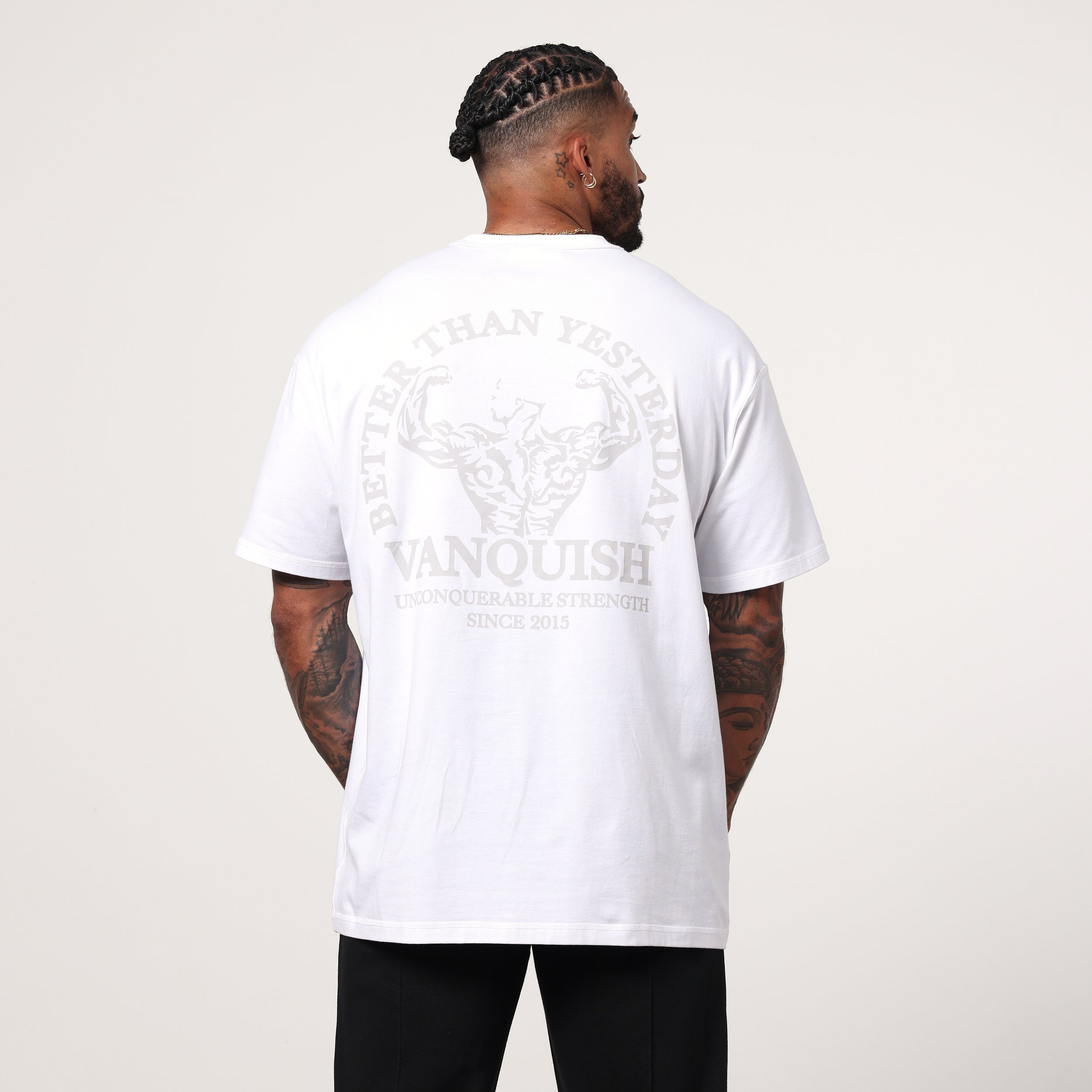 Vanquish White Unconquerable Strength Oversized T Shirt