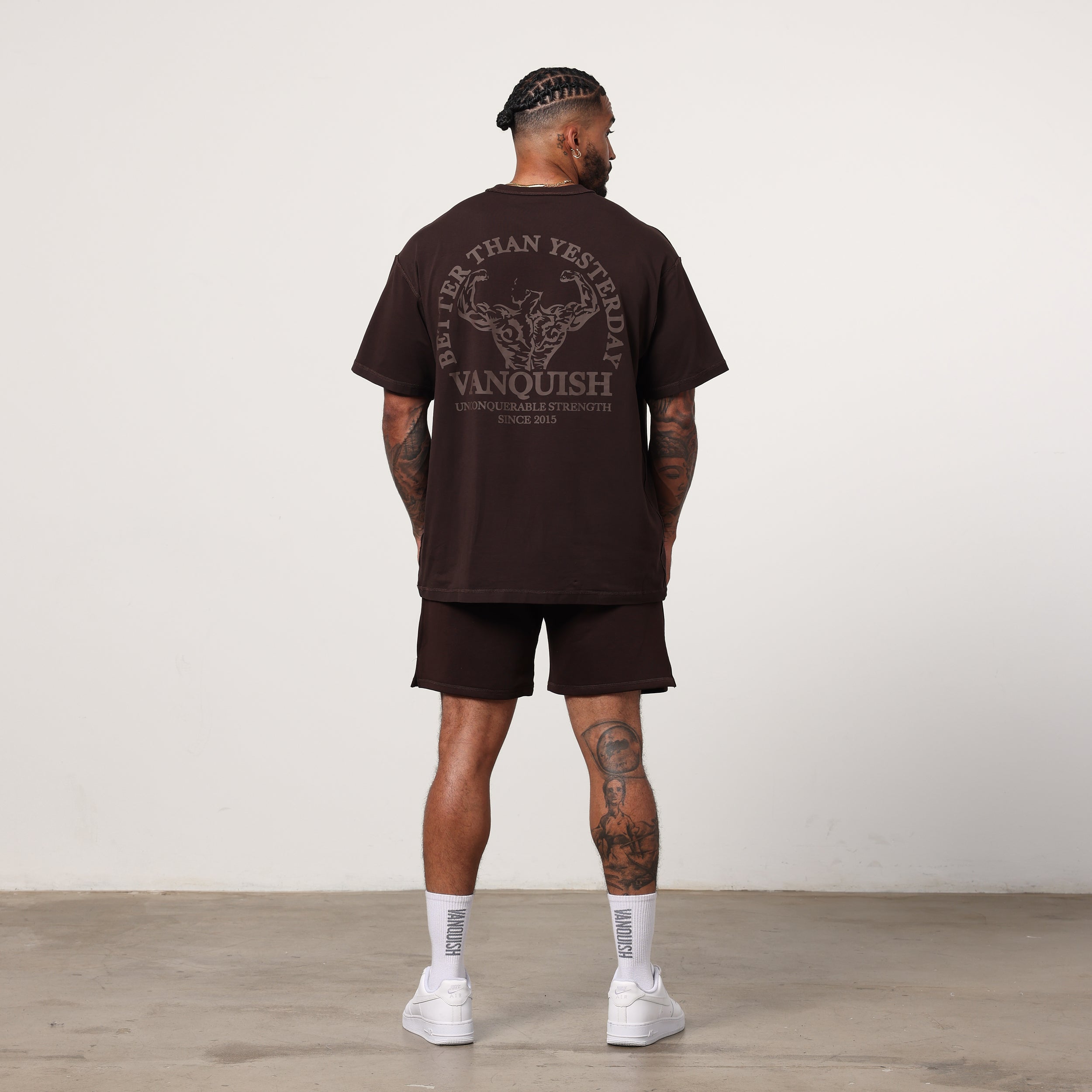 Vanquish Dark Brown Unconquerable Strength Oversized T Shirt