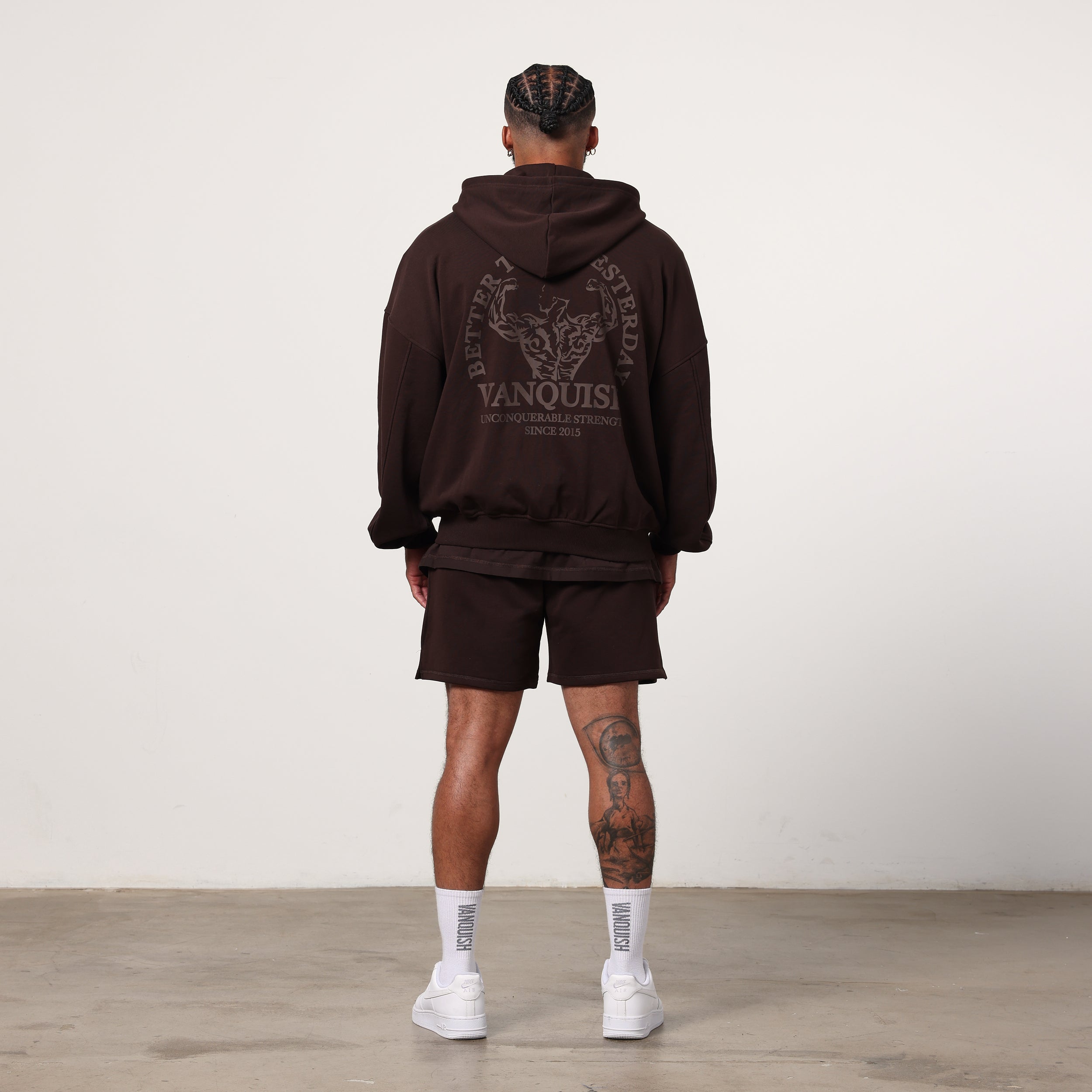 Vanquish Dark Brown Unconquerable Strength Full Zip Hoodie