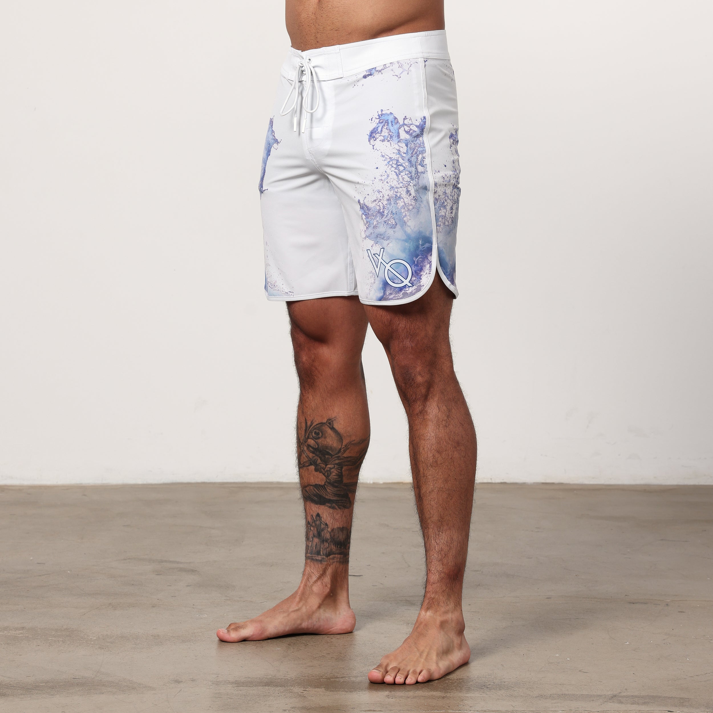 VQ White Tidal Men's Physique Board Shorts