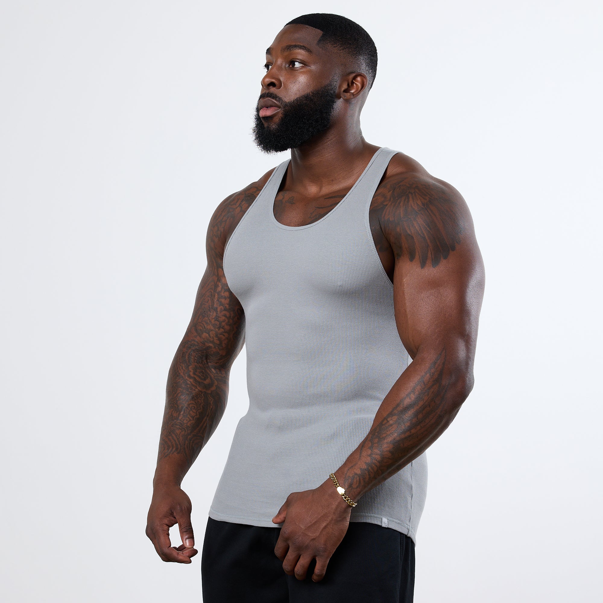 Vanquish Essential Steel Grey Ribbed Tank