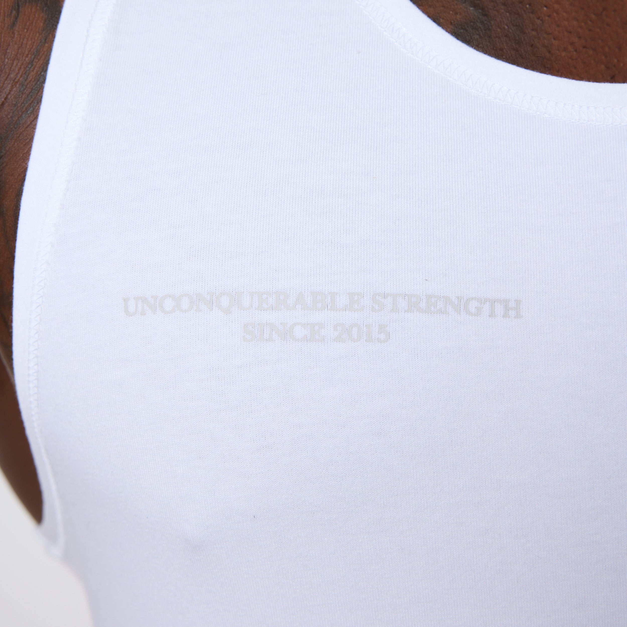 Vanquish White Unconquerable Strength Tank Top