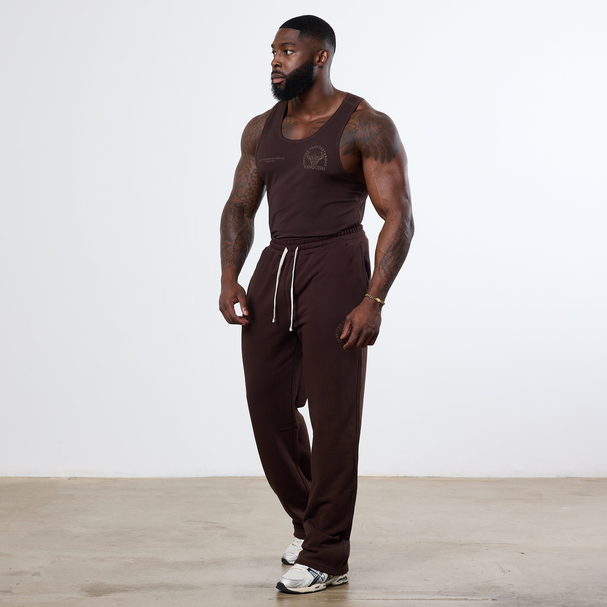 Vanquish Dark Brown Unconquerable Strength Straight Leg Sweatpants