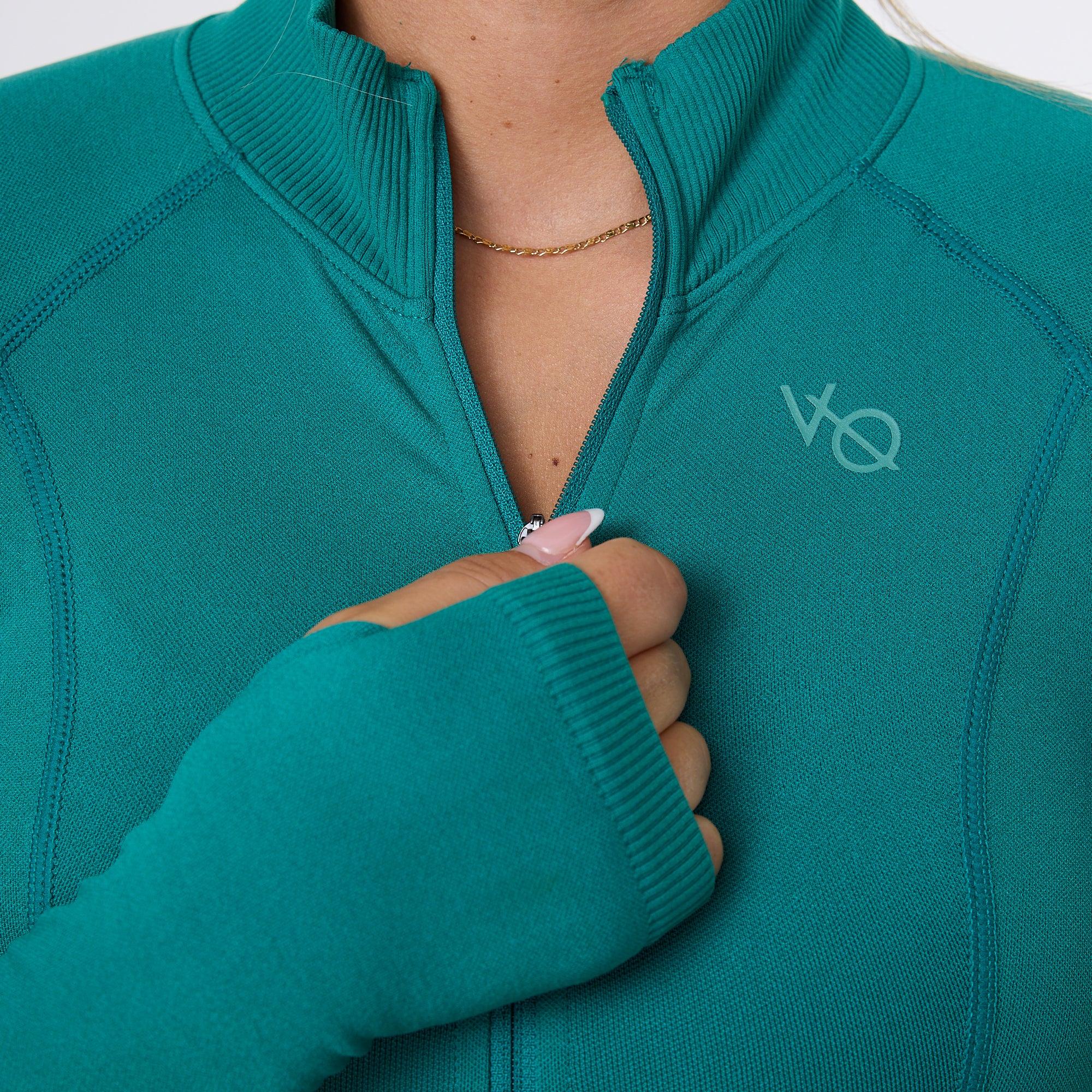 Vanquish Elevate Seamless Emerald Teal Zip Front Jacket