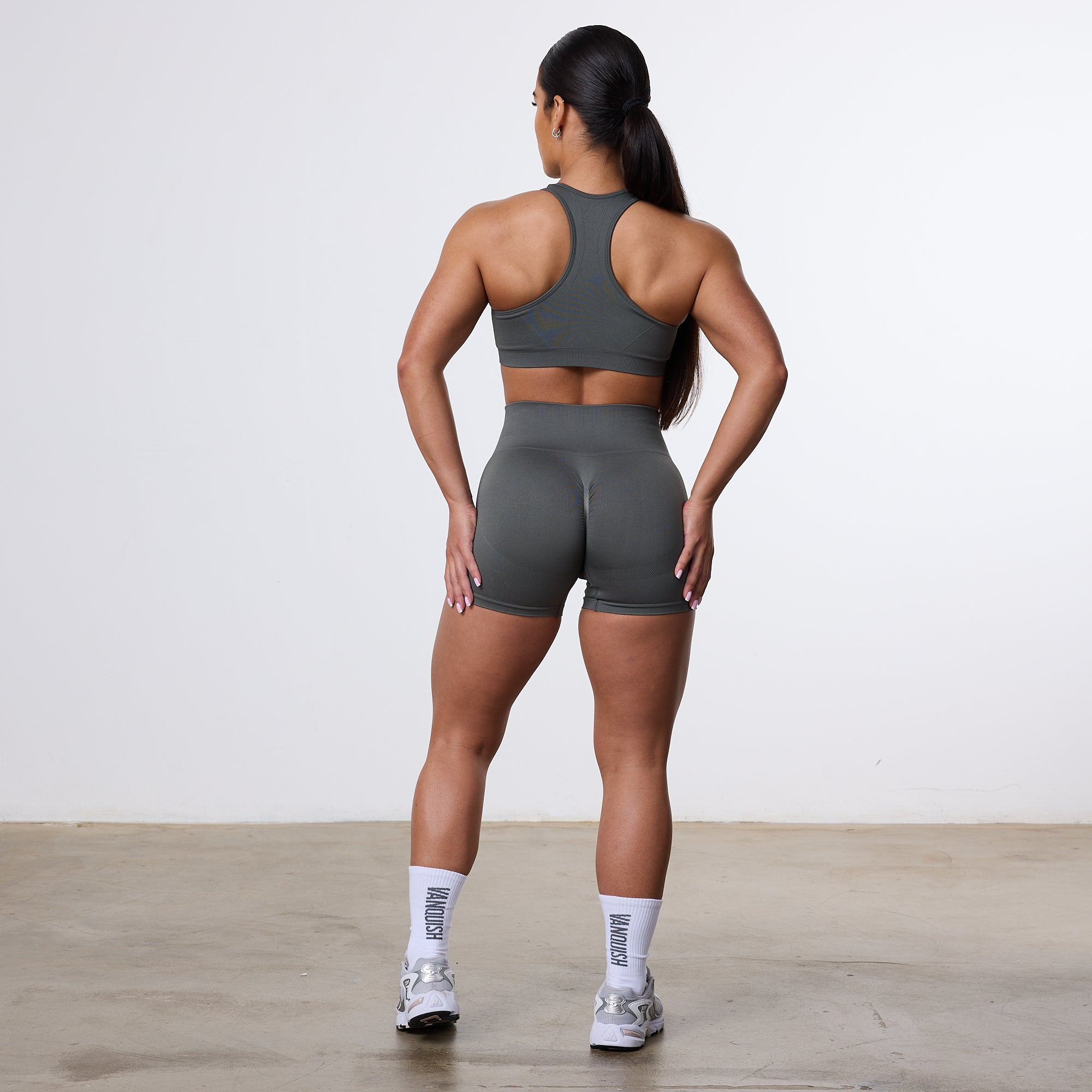 Vanquish Elevate Seamless Dark Olive Booty Shorts