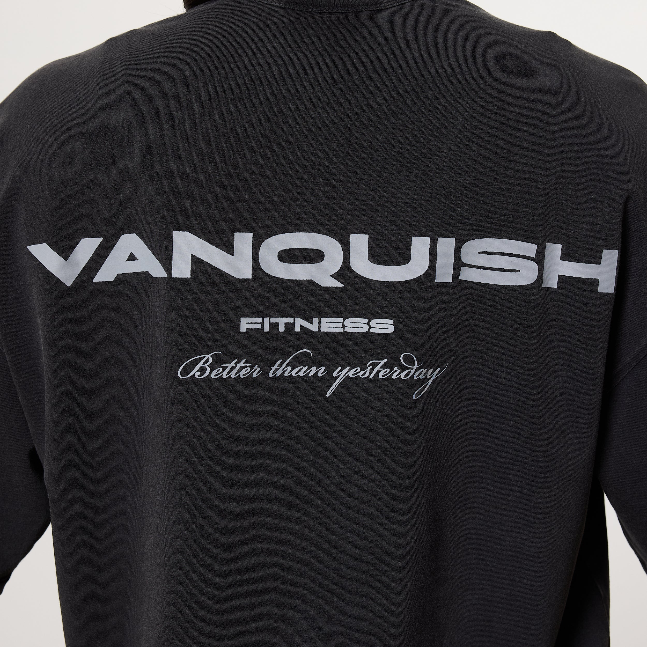 Vanquish Ladies Washed Black Oversized T-Shirt