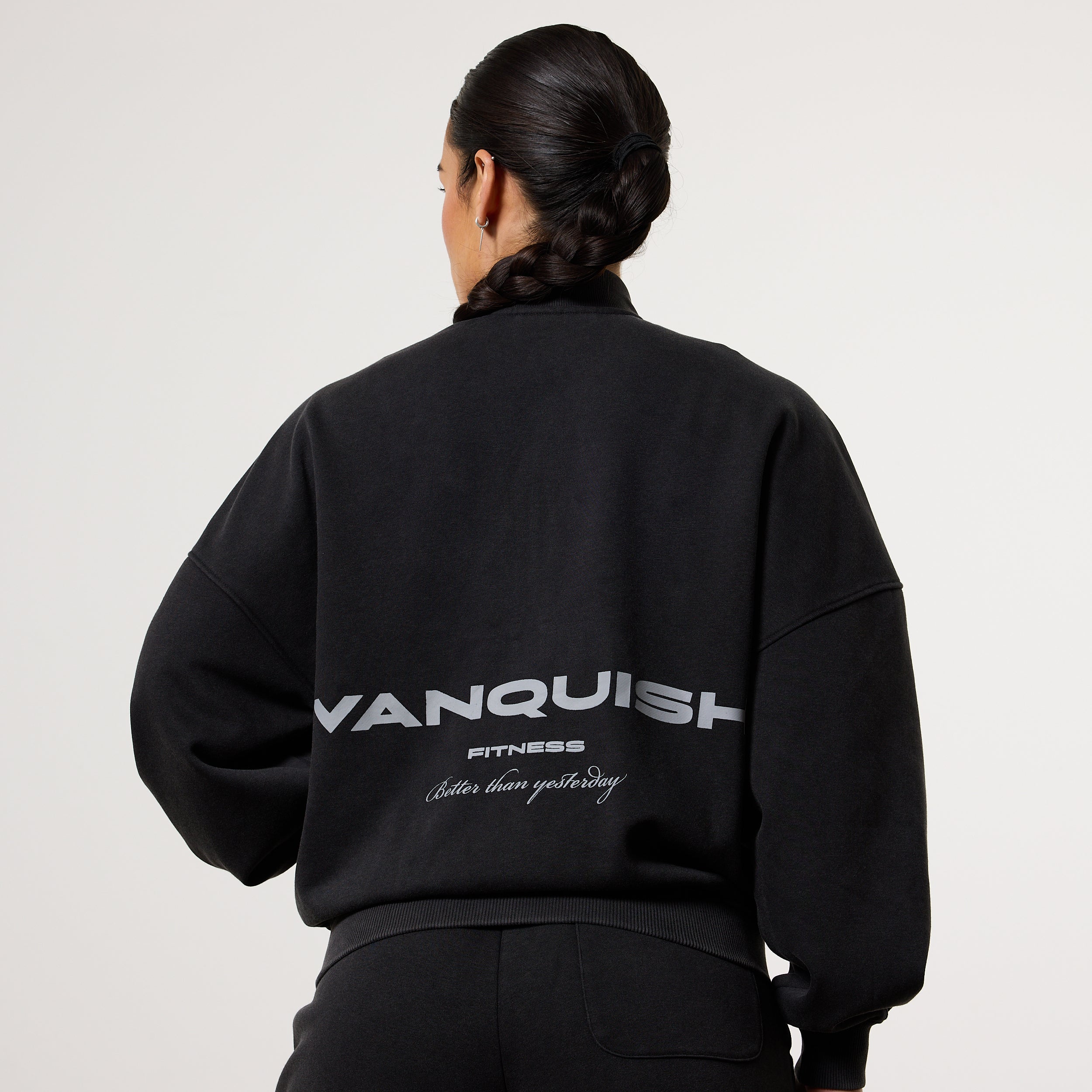 Vanquish Ladies Washed Black Zip Up Jacket