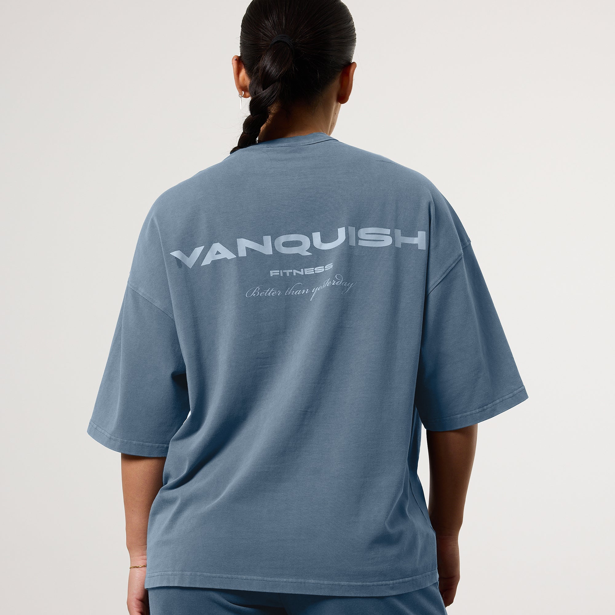 Vanquish Ladies Washed Blue Oversized T-Shirt