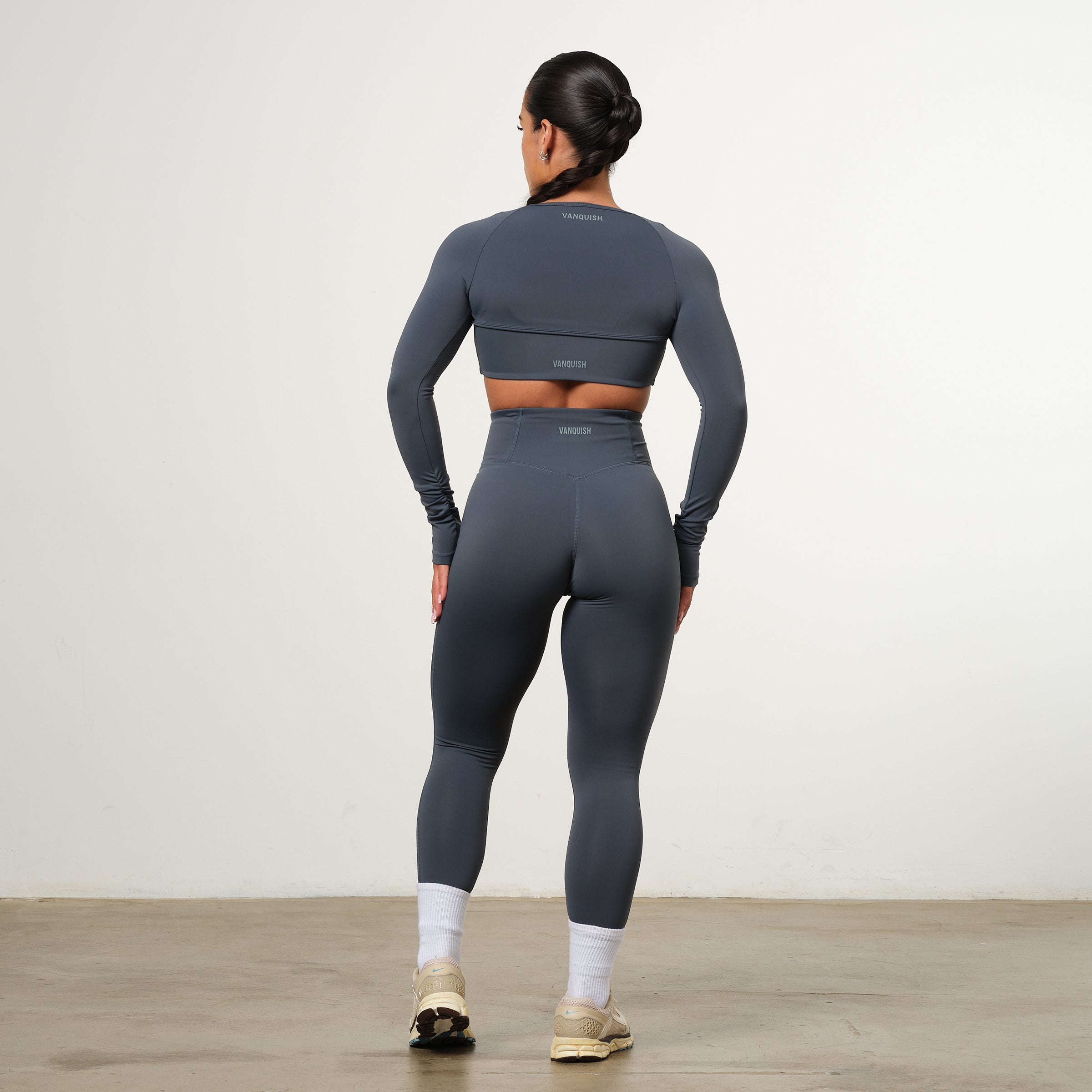 VANQUISH ENHANCE STEEL BLUE LONG SLEEVE SHRUG