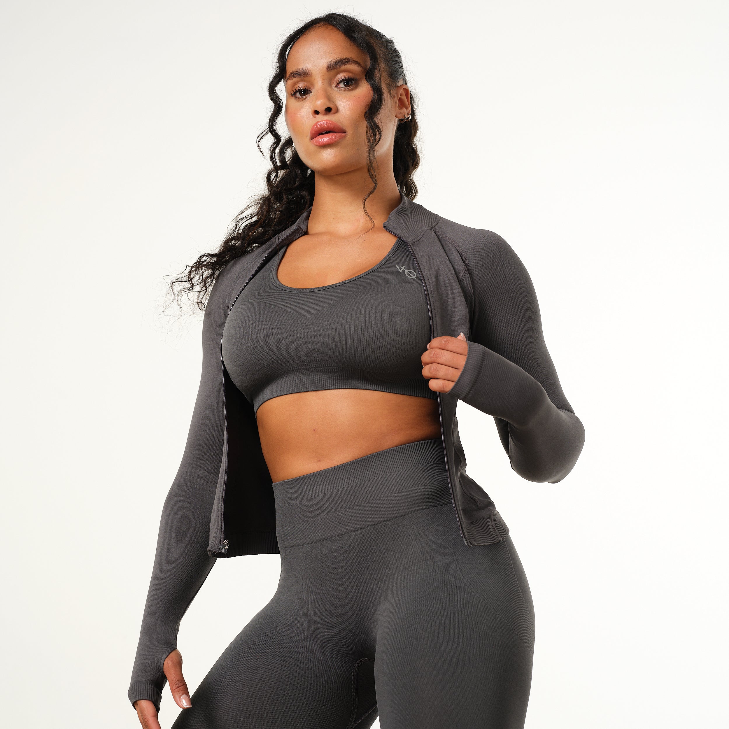 Vanquish Elevate Seamless Charcoal Zip Front Jacket