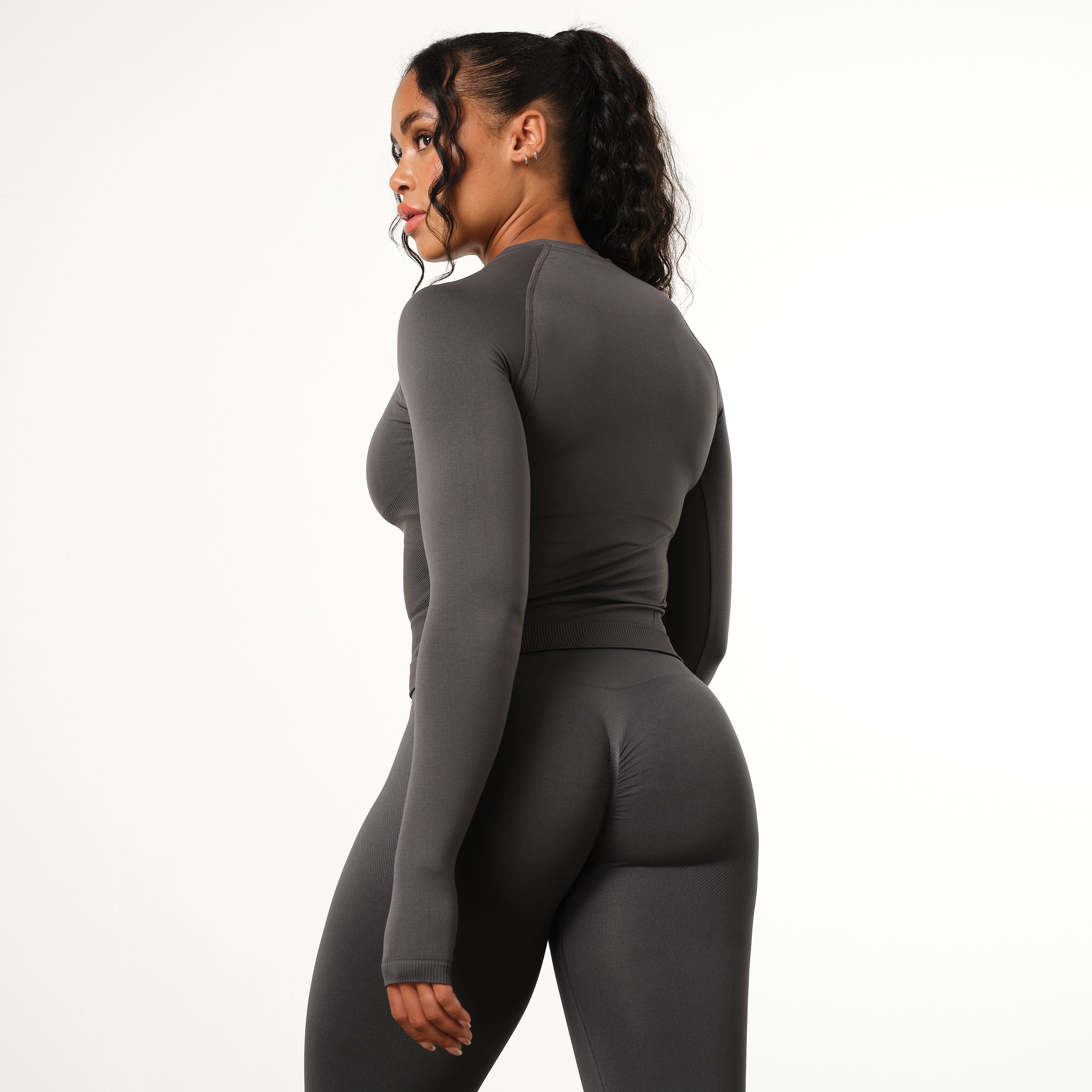 Vanquish Elevate Seamless Charcoal Long Sleeve Top