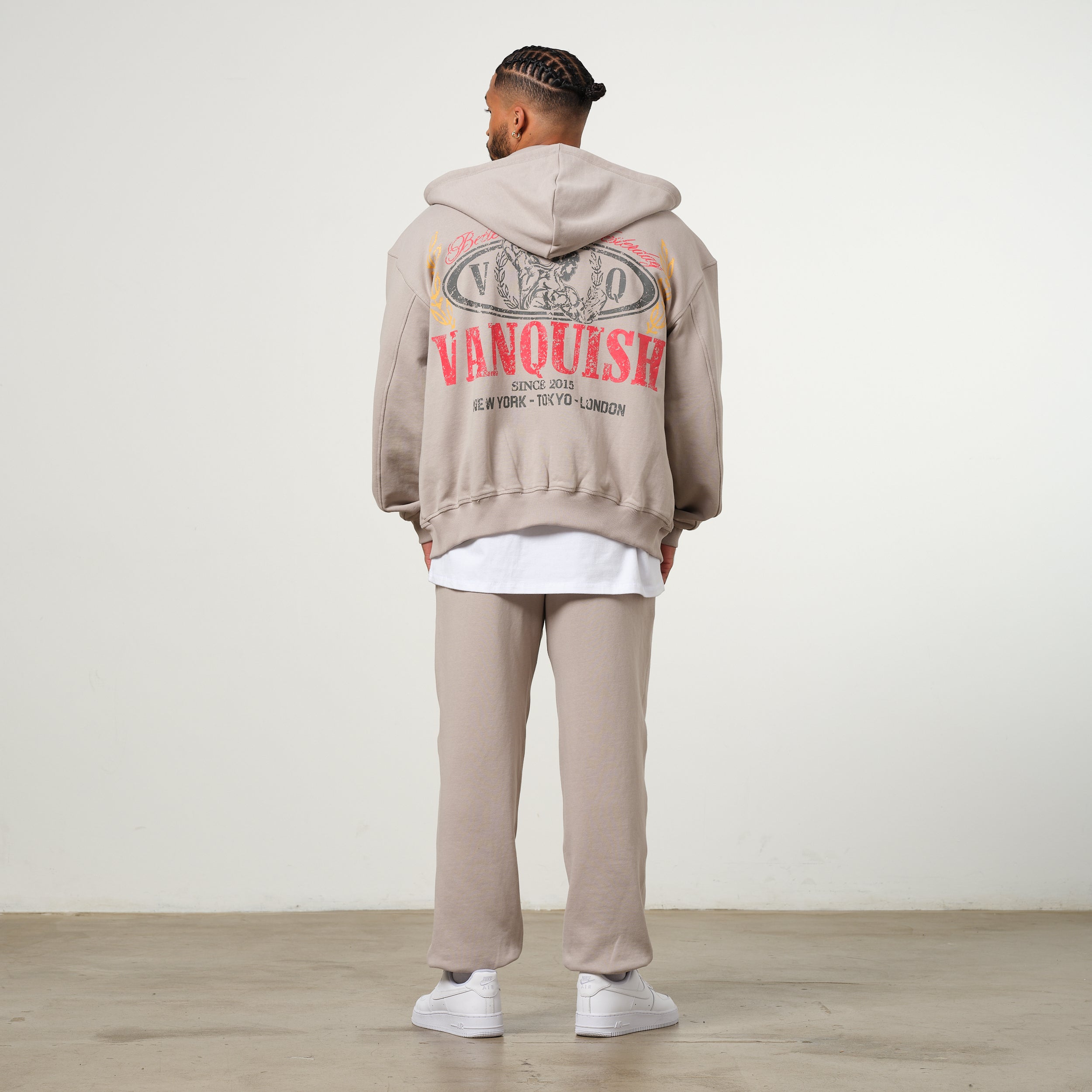 Vanquish Trophy Taupe Zip Oversized Hoodie