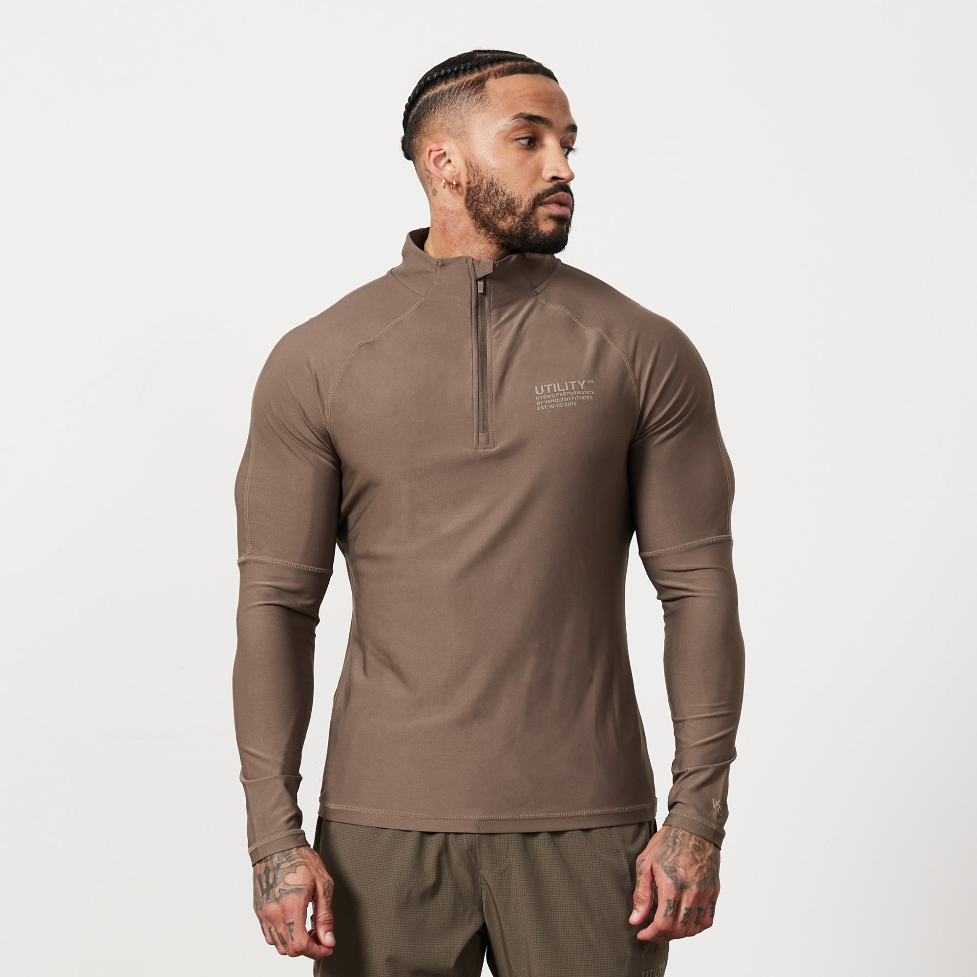 Vanquish Utility Brown 1/4 Zip Training Top