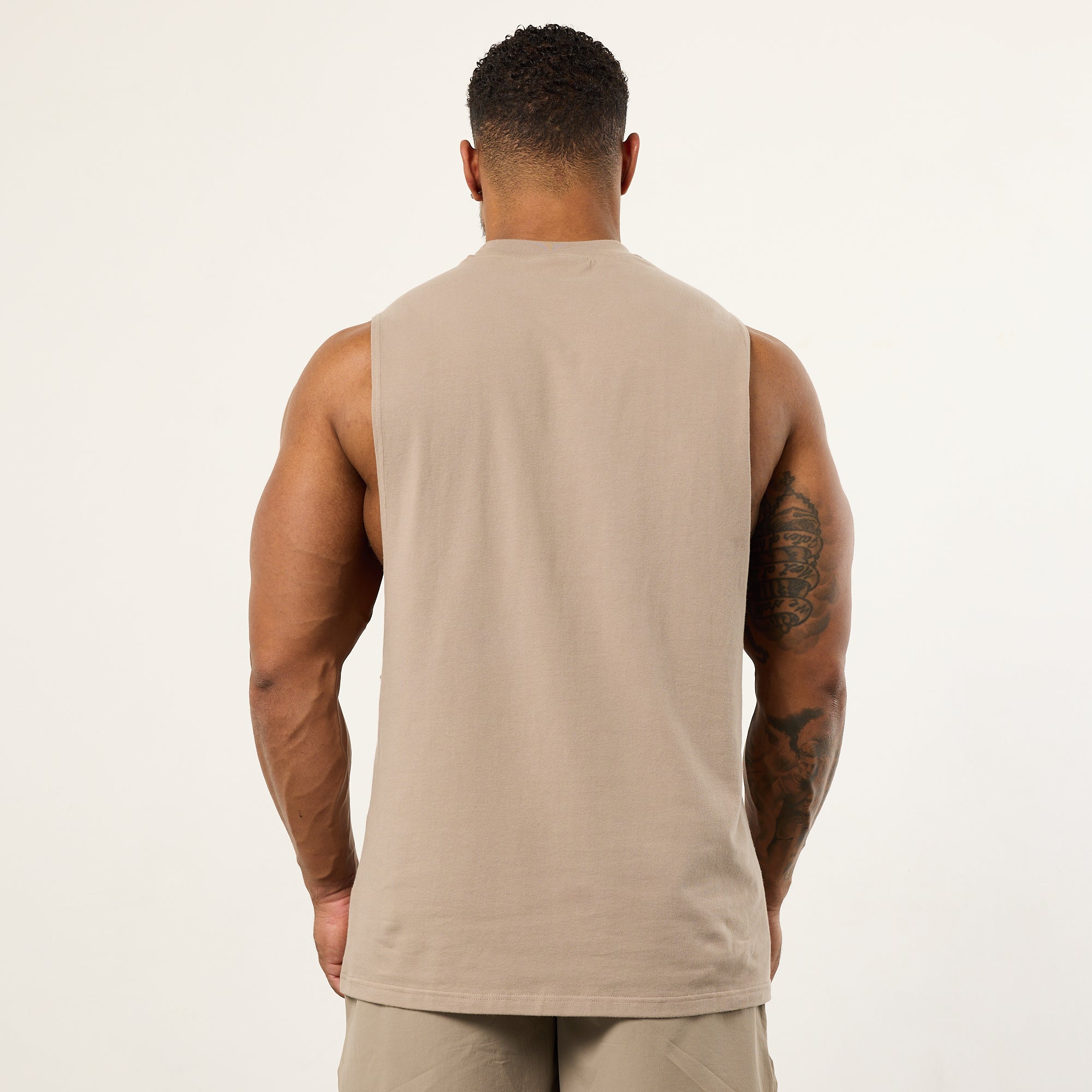 Vanquish Sand Signature Sleeveless T Shirt