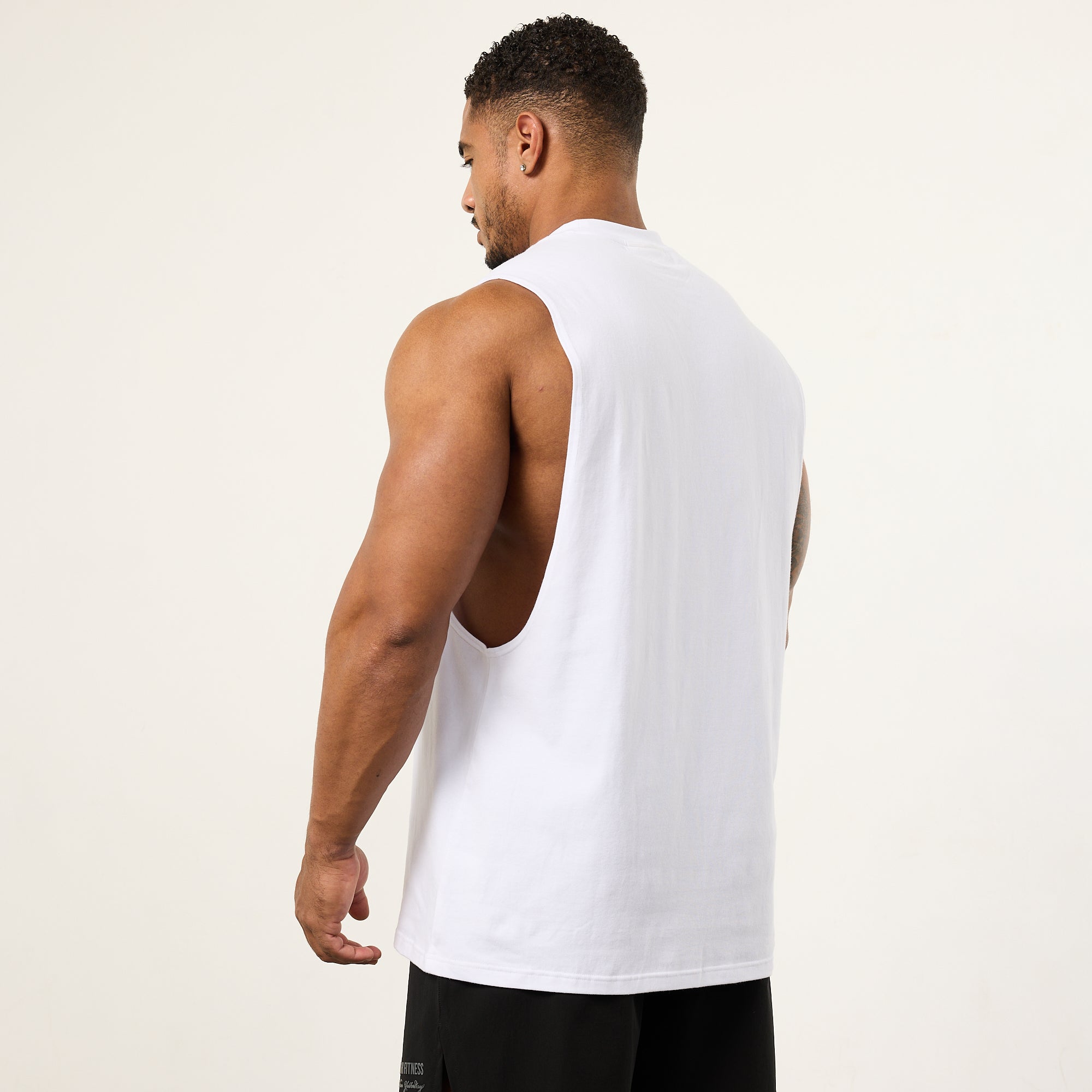 Vanquish White Signature Sleeveless T Shirt