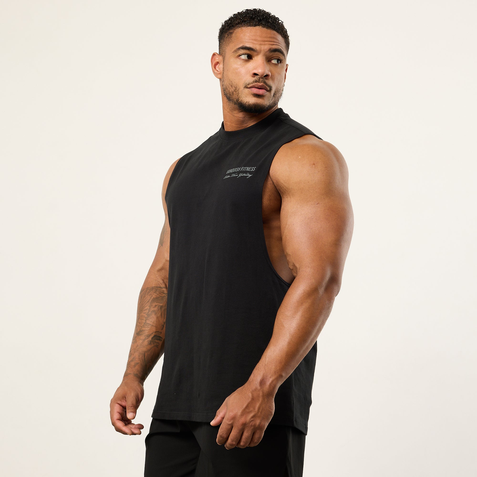 Vanquish Black Signature Sleeveless T Shirt