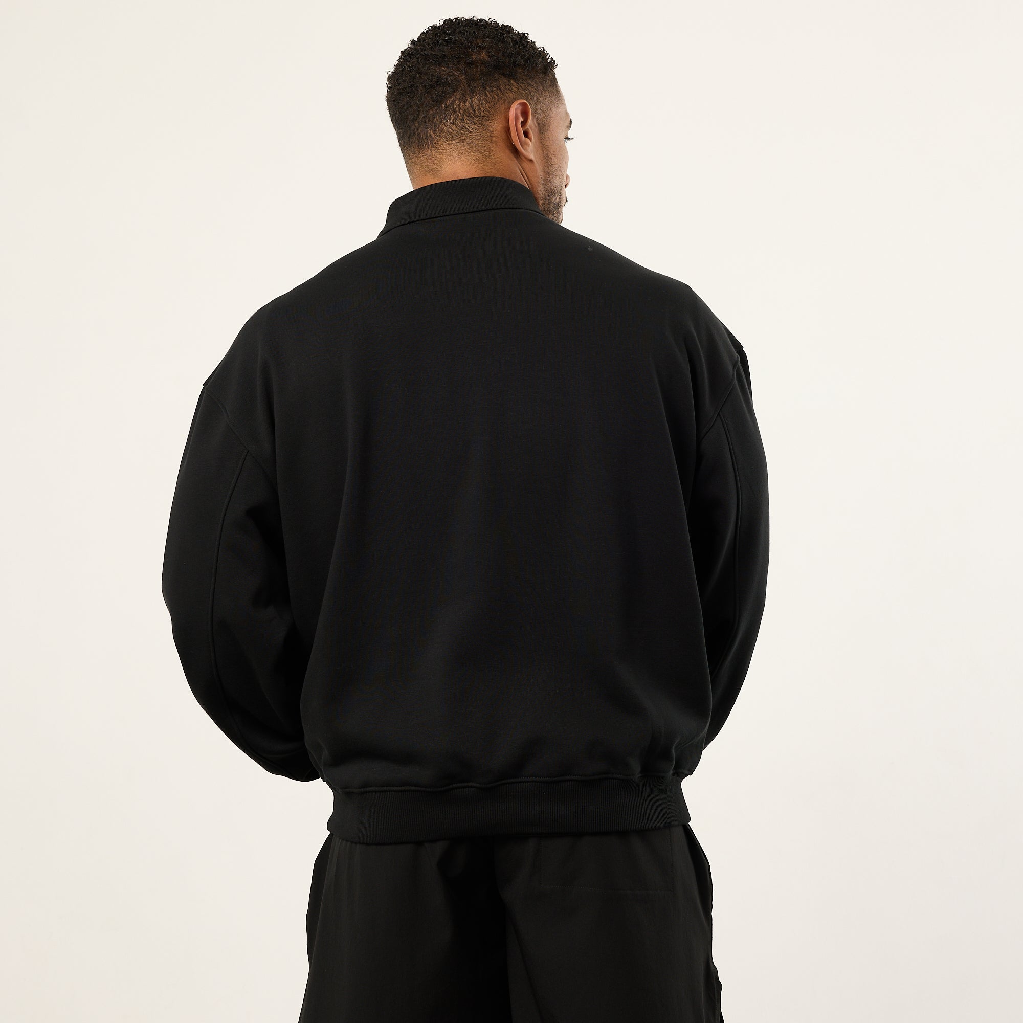 Vanquish Black Signature Oversized Polo Sweatshirt