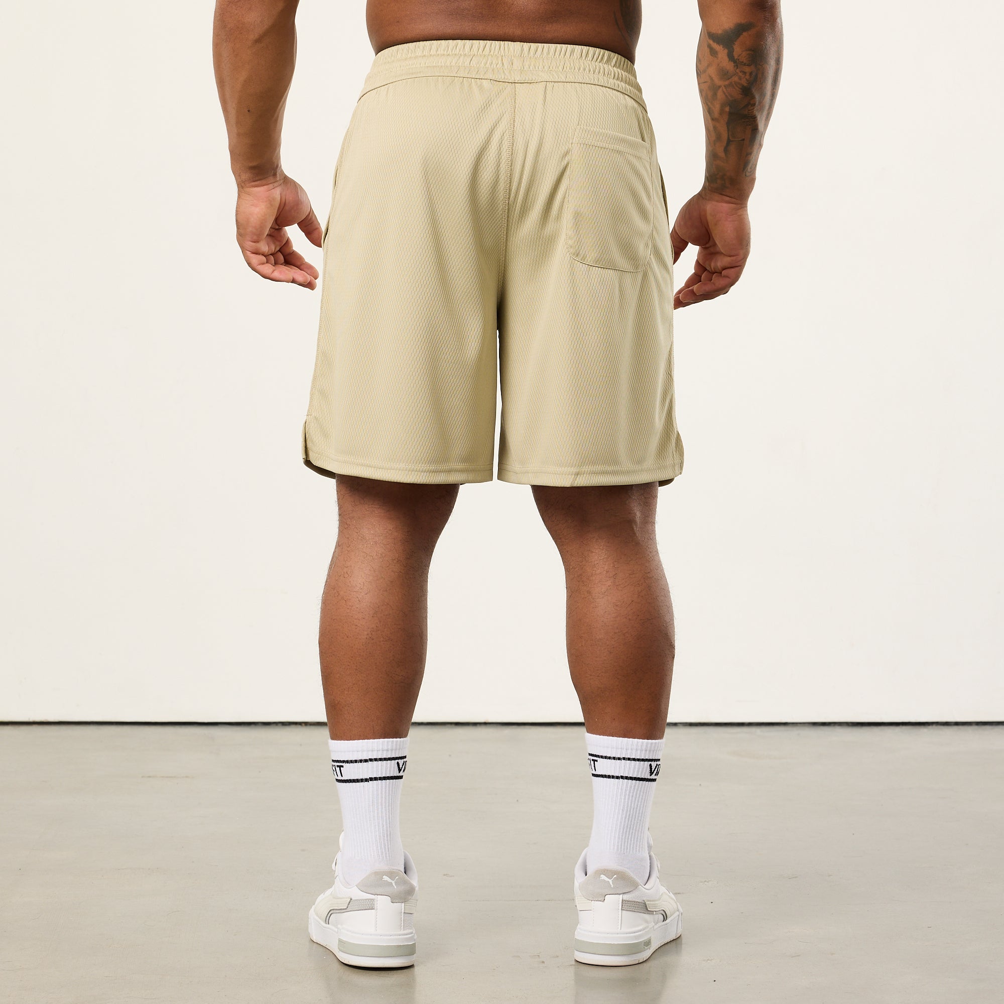 Vanquish Bodybuilding Vintage Khaki Mesh Shorts