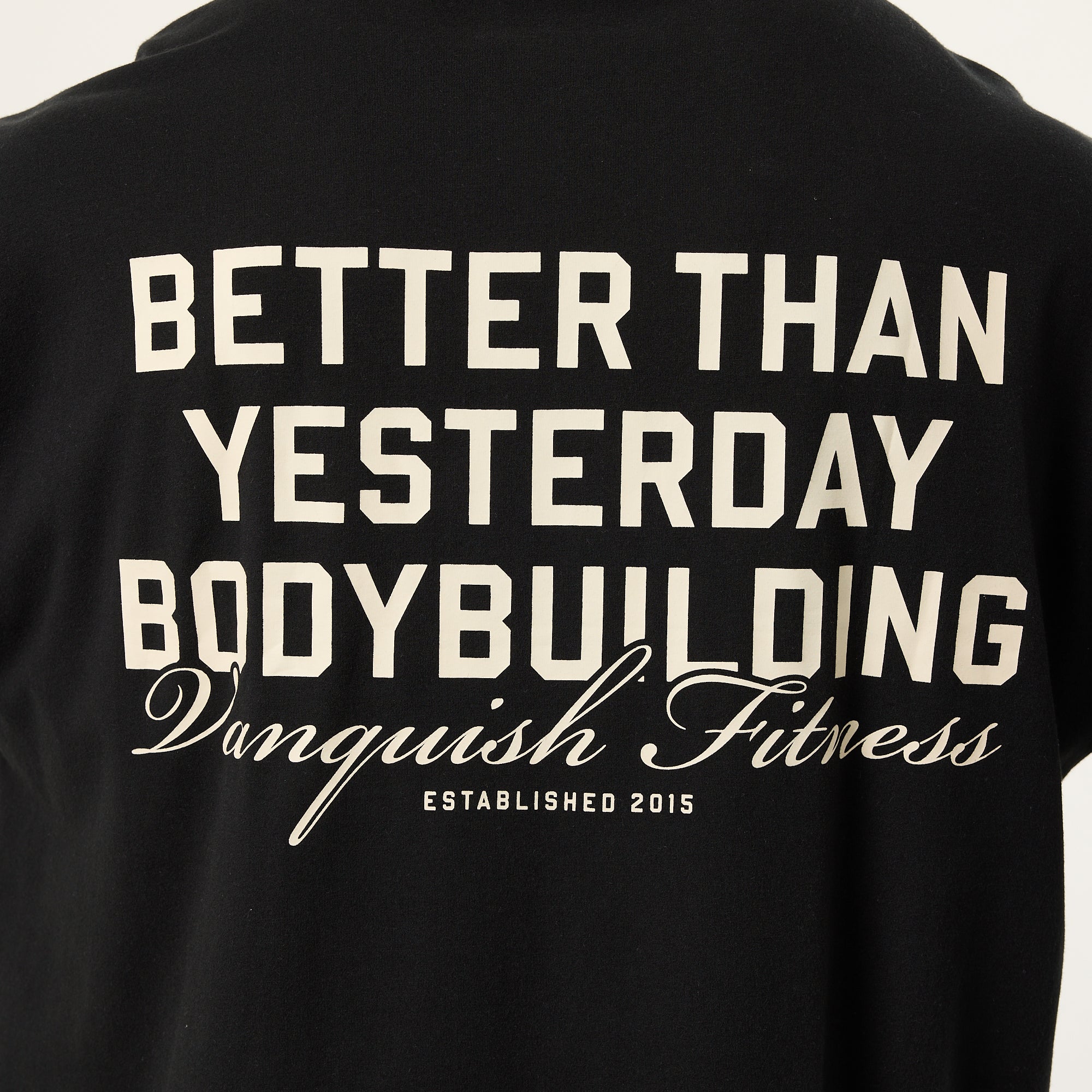 Vanquish Bodybuilding – Übergroßes, kastiges T-Shirt in Schwarz
