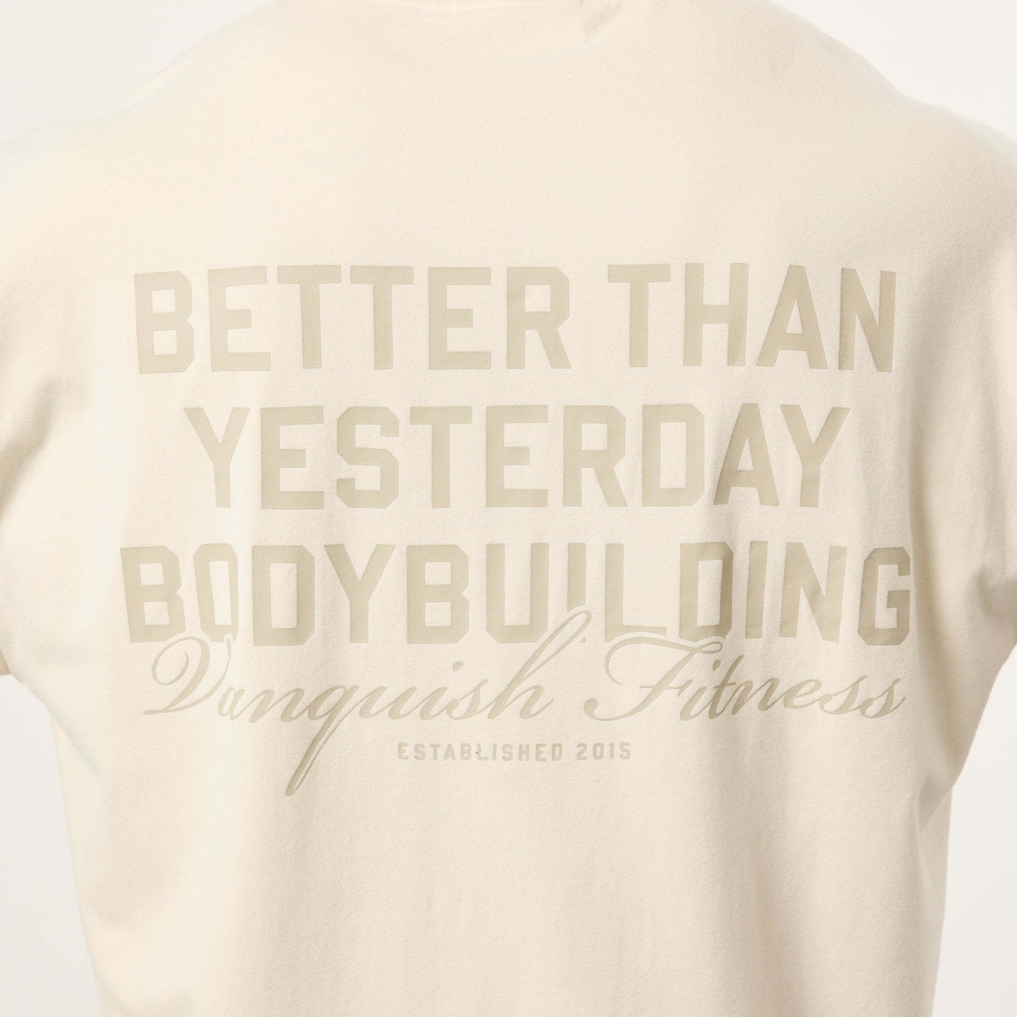 Vanquish Bodybuilding – Vintage – Übergroßes, kastiges T-Shirt in Weiß