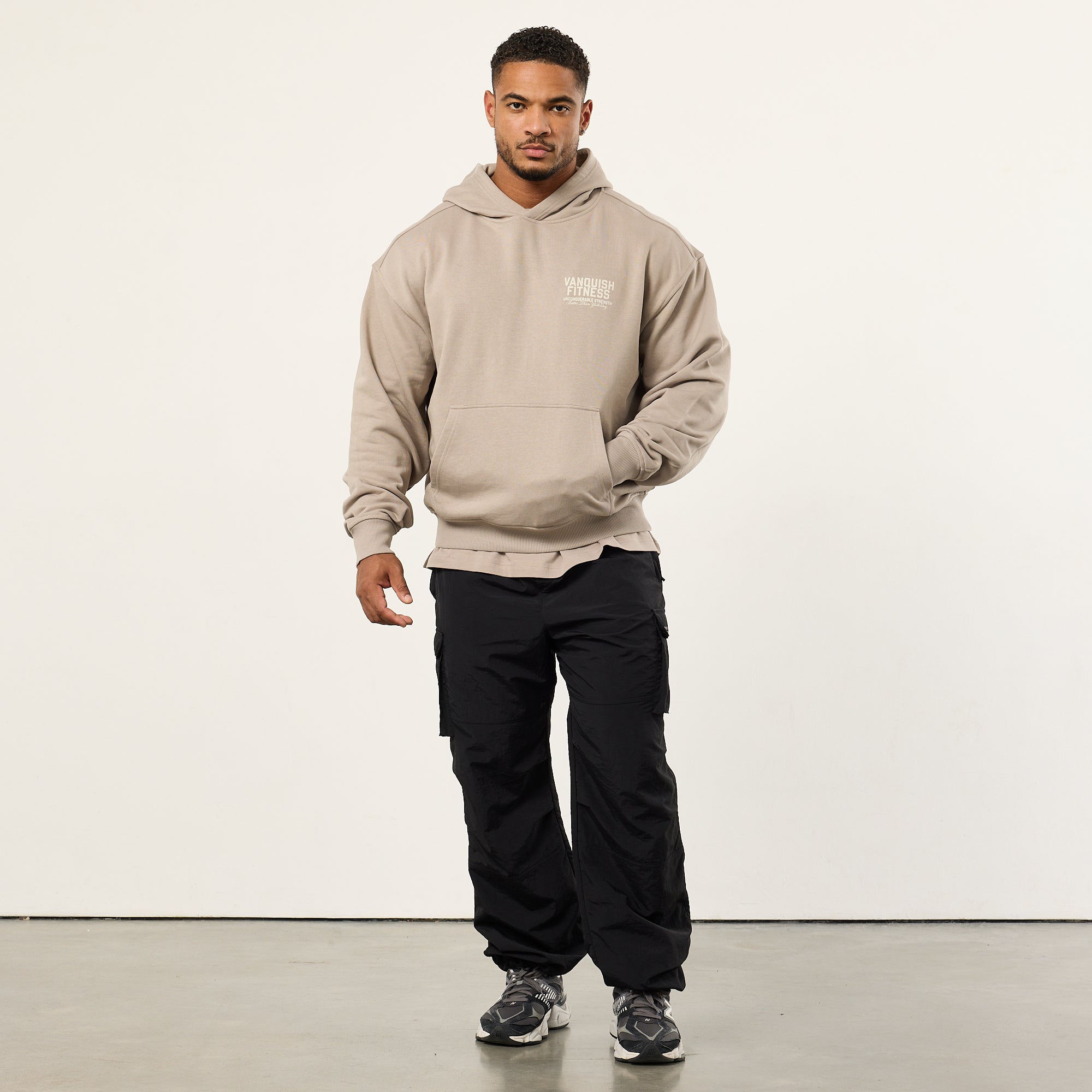 Vanquish TSP Unconquerable Strength Grey Oversized Pullover Hoodie