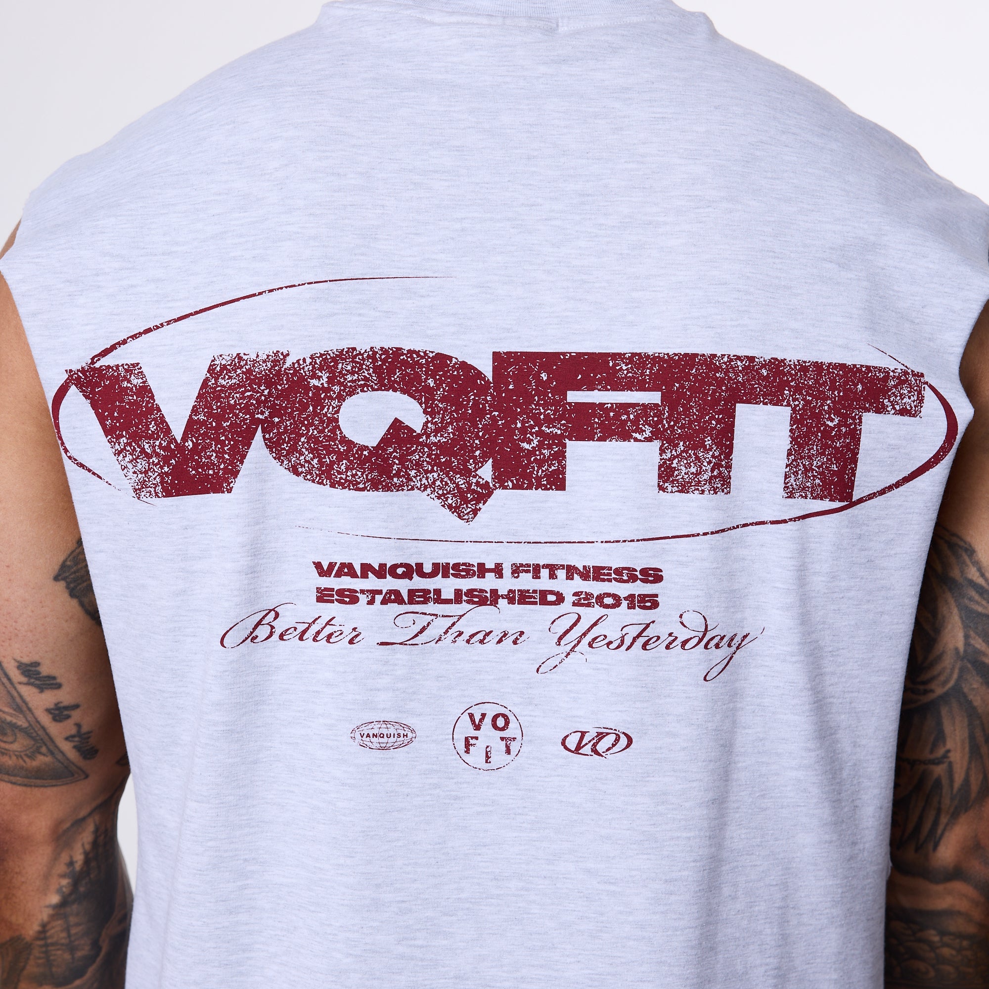 Vanquish TSP VQFIT Revolve ärmelloses graues T-Shirt