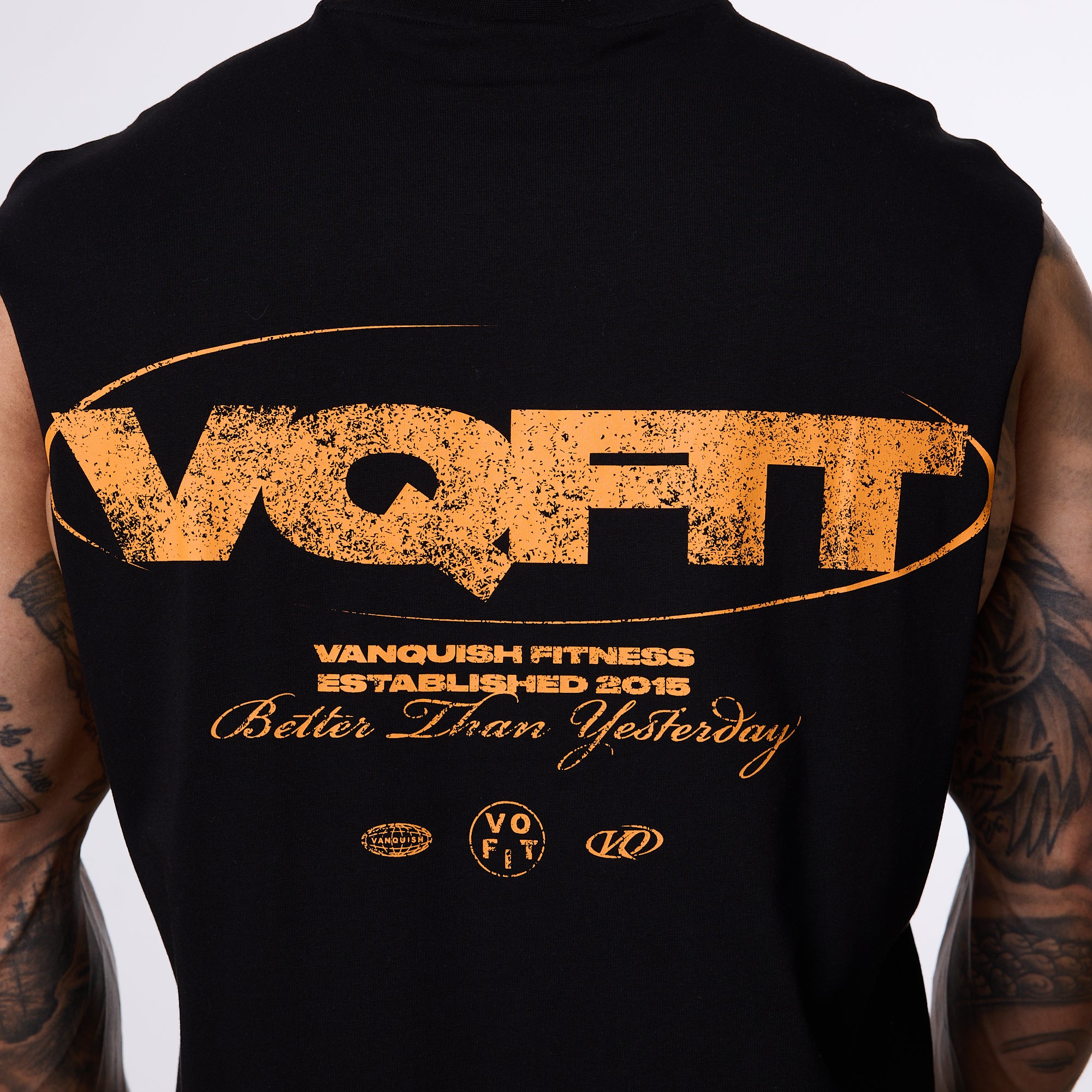 Vanquish TSP VQFIT Revolve ärmelloses schwarzes T-Shirt