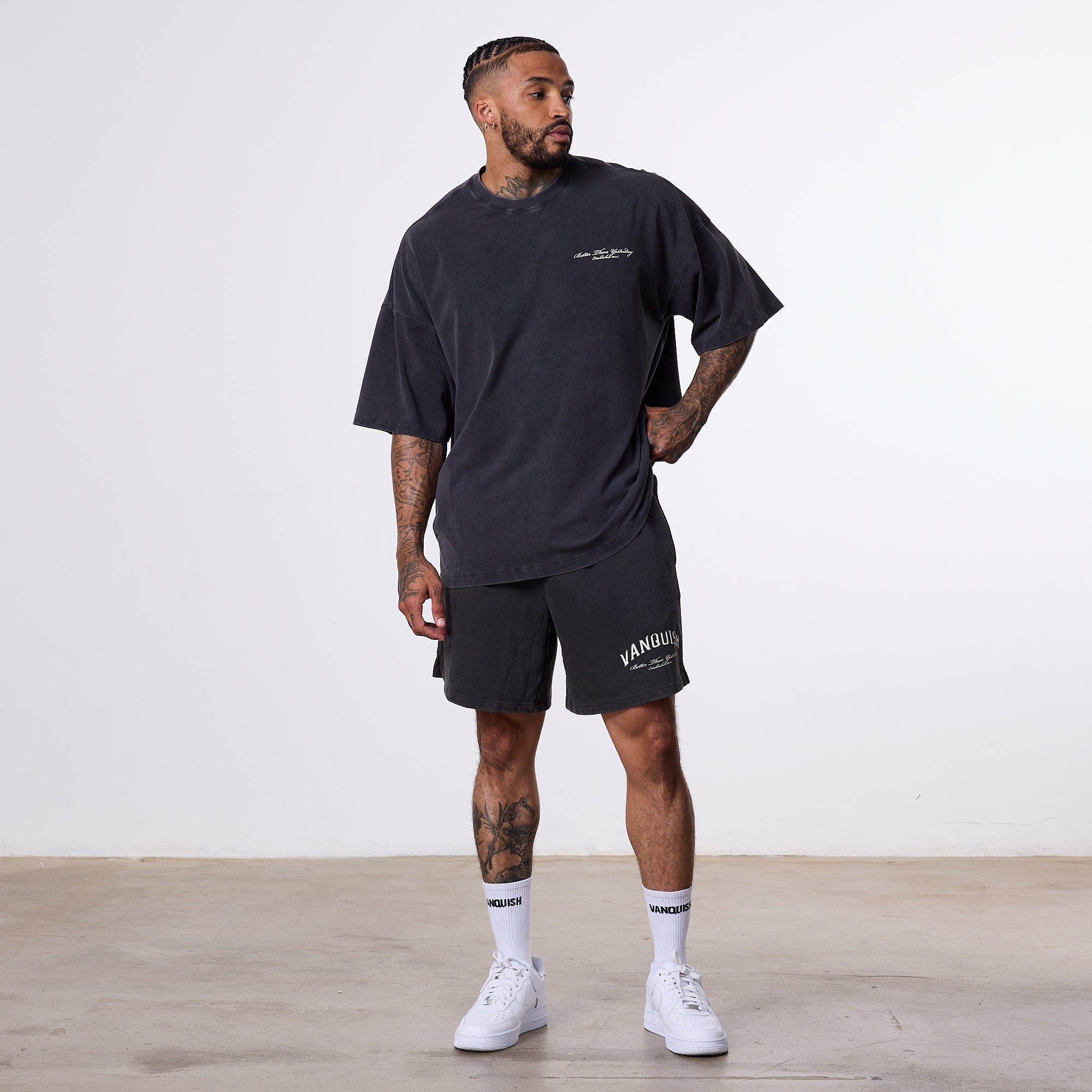 Vanquish Better Than Yesterday Washed Black Oversized T-Shirt