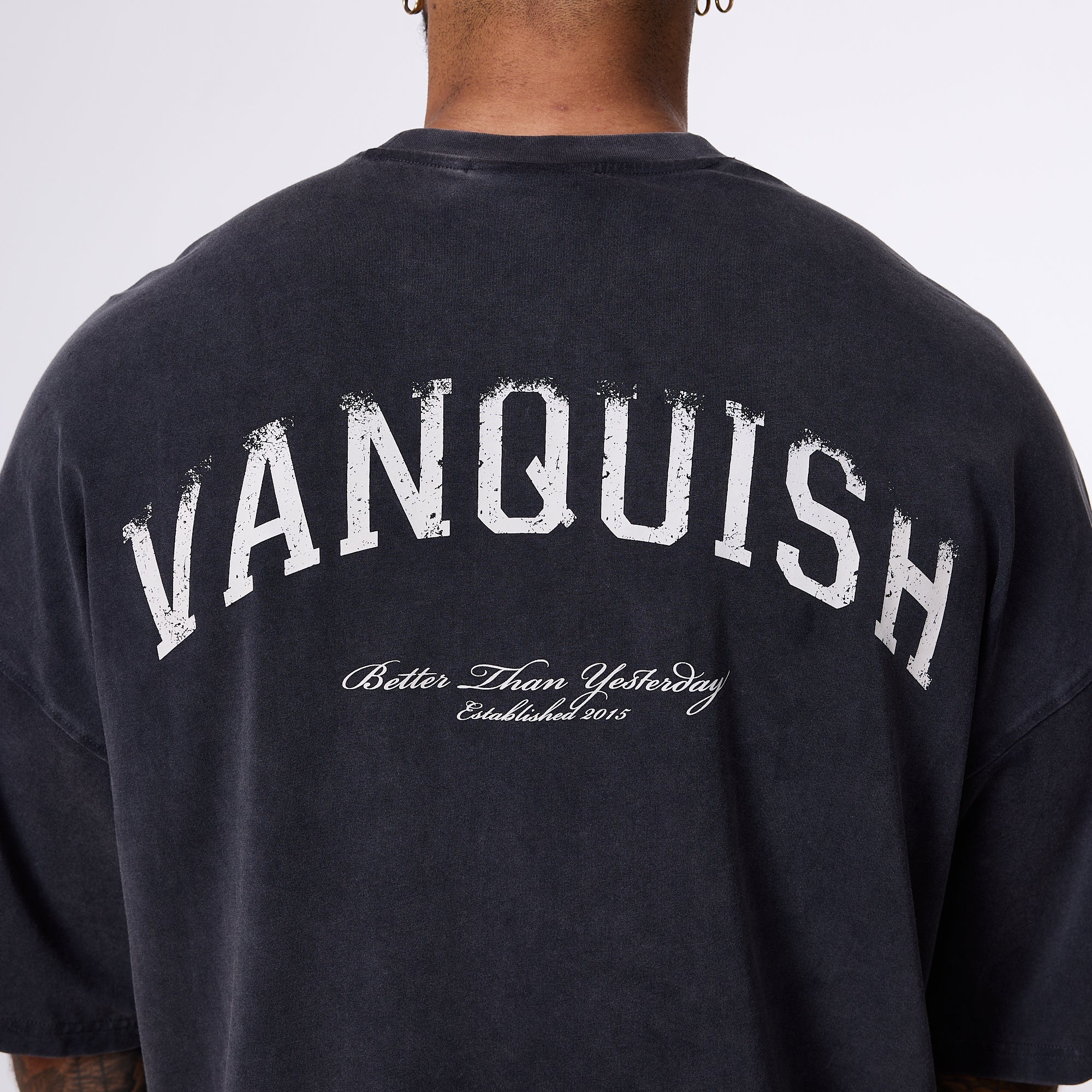 Vanquish Better Than Yesterday Washed Black Oversized T-Shirt