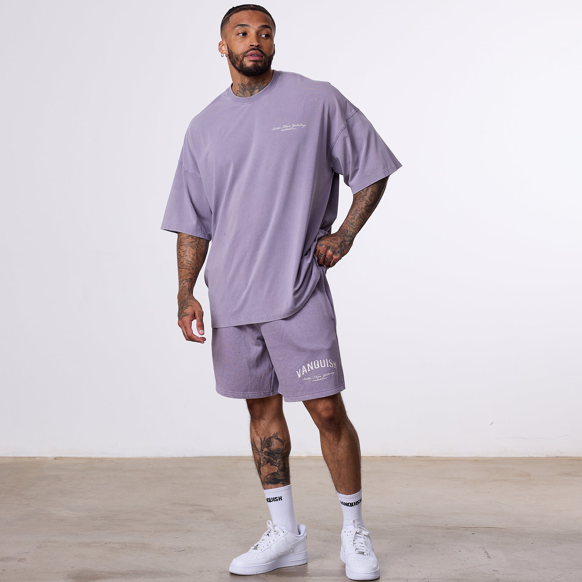 Vanquish Better Than Yesterday Washed Purple Oversized T-Shirt