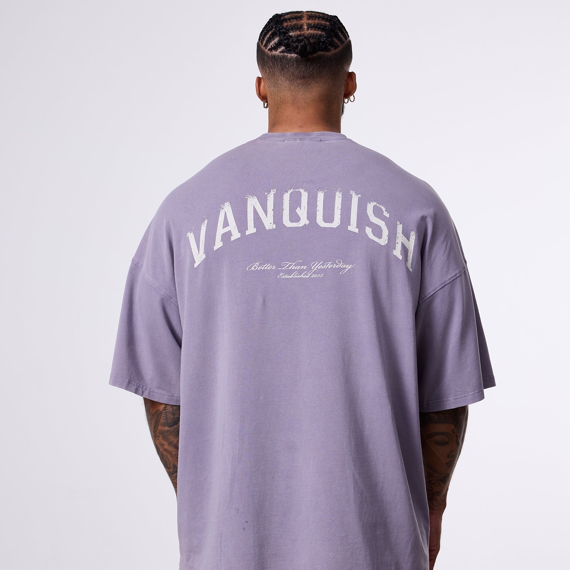 Vanquish Better Than Yesterday Washed Purple Oversized T-Shirt