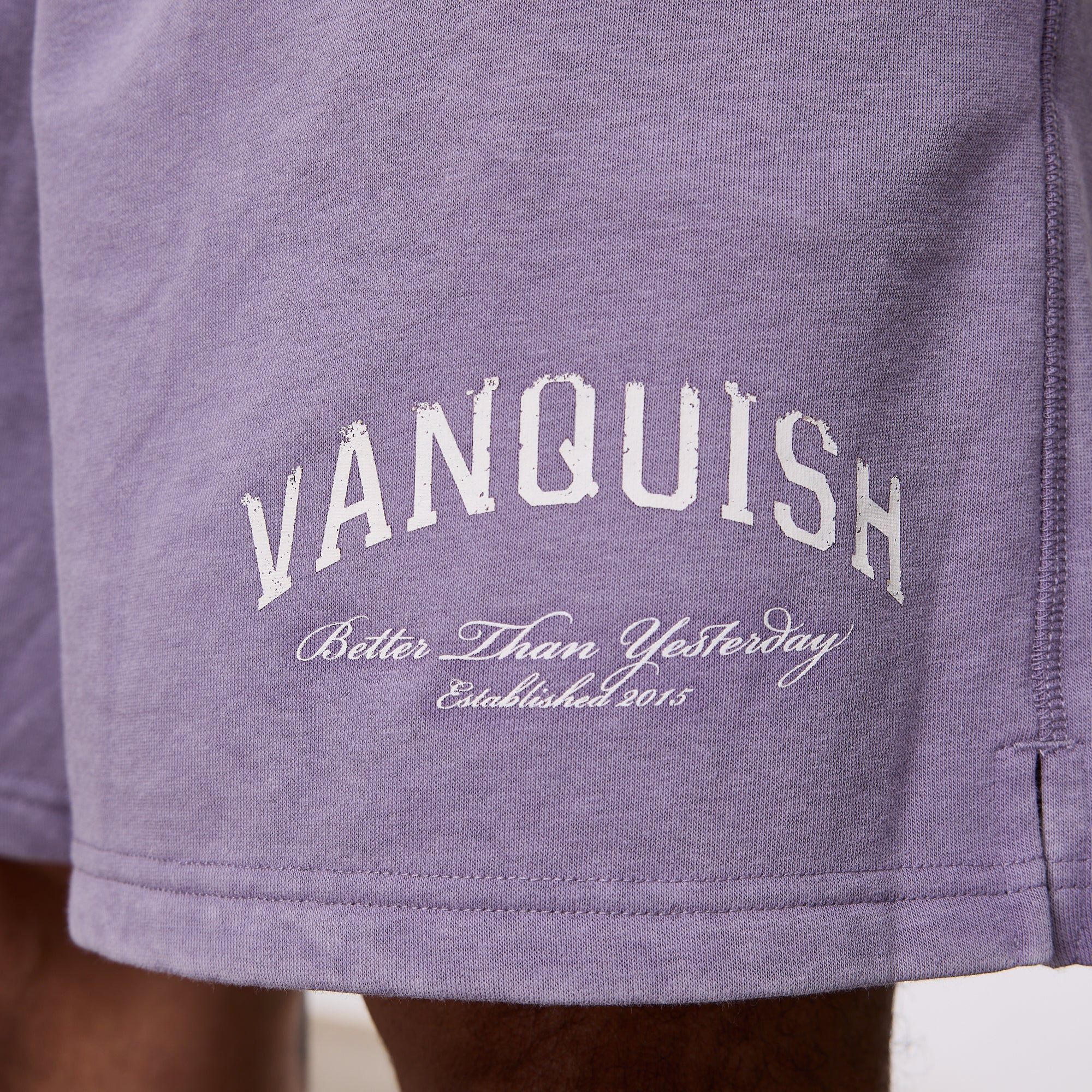 Vanquish Better Than Yesterday Washed Purple Sweat Shorts