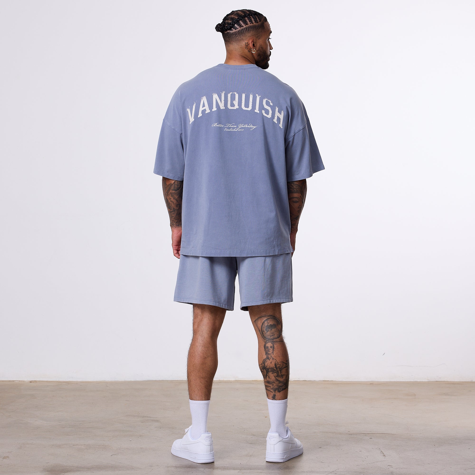 Vanquish Better Than Yesterday Washed Blue Oversized T-Shirt